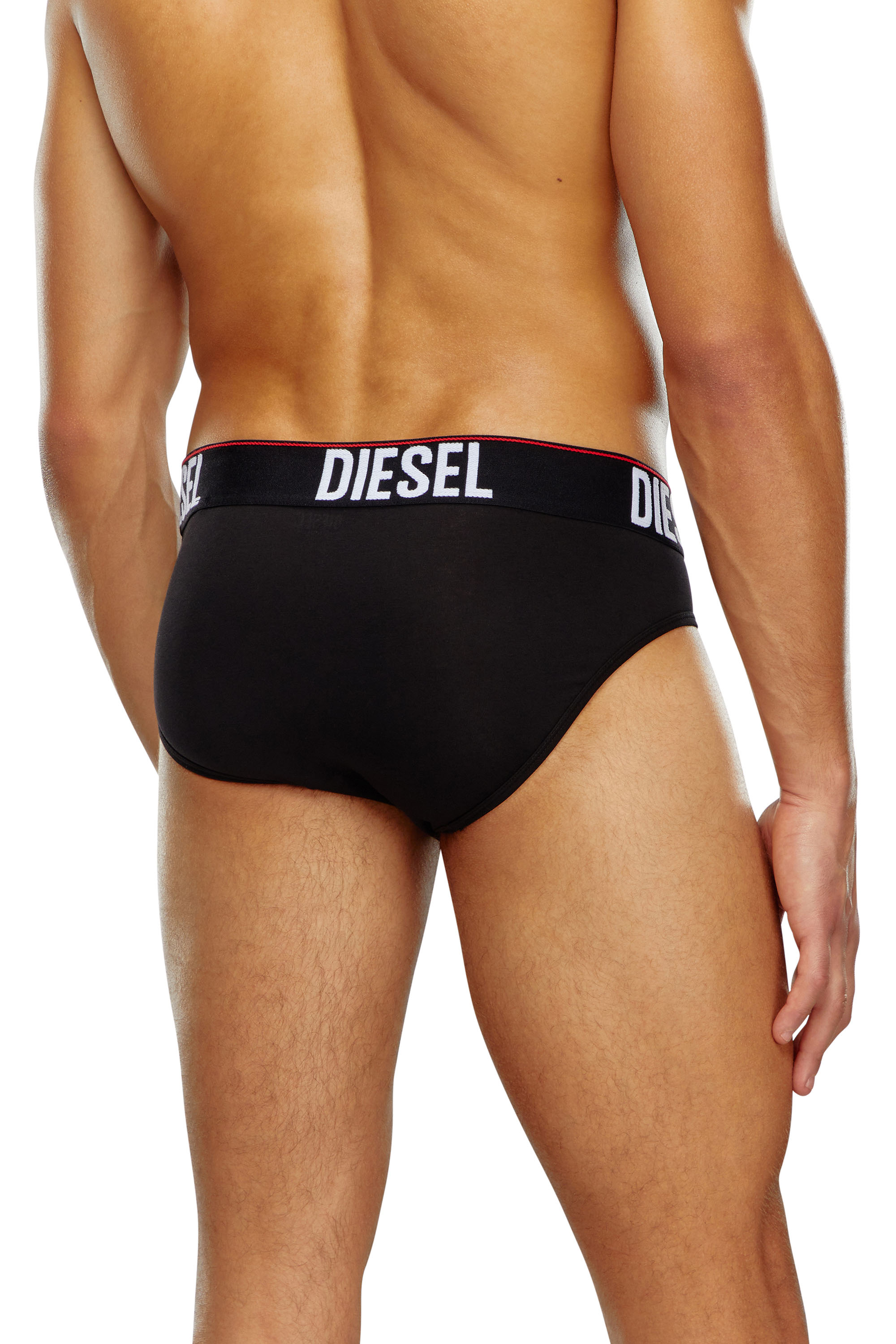 Diesel - UMBR-ANDRETHREEPACK, Male Three-pack briefs with tonal waist in ブラック - Image 2