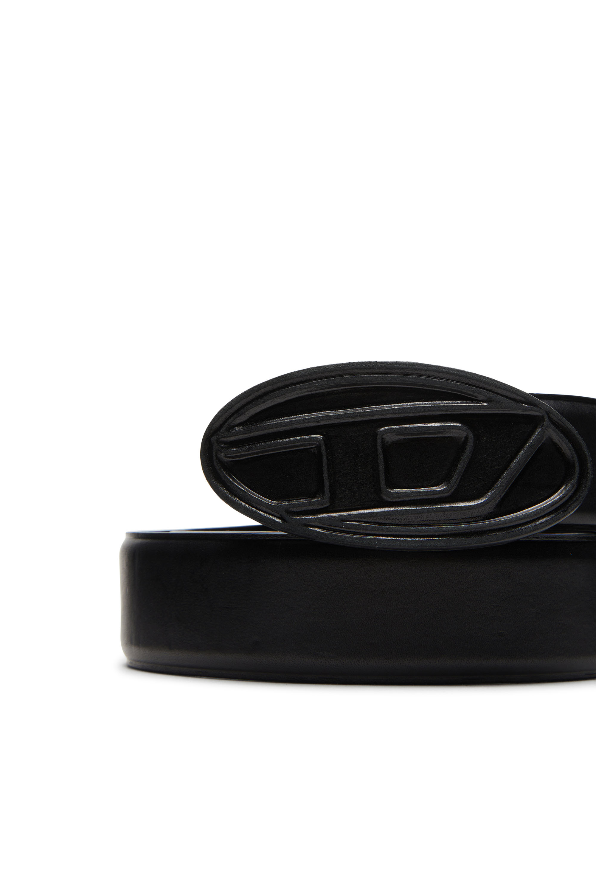 Diesel - B-1DR SCRATCH, Male Leather belt with leather-covered buckle in ブラック - Image 3