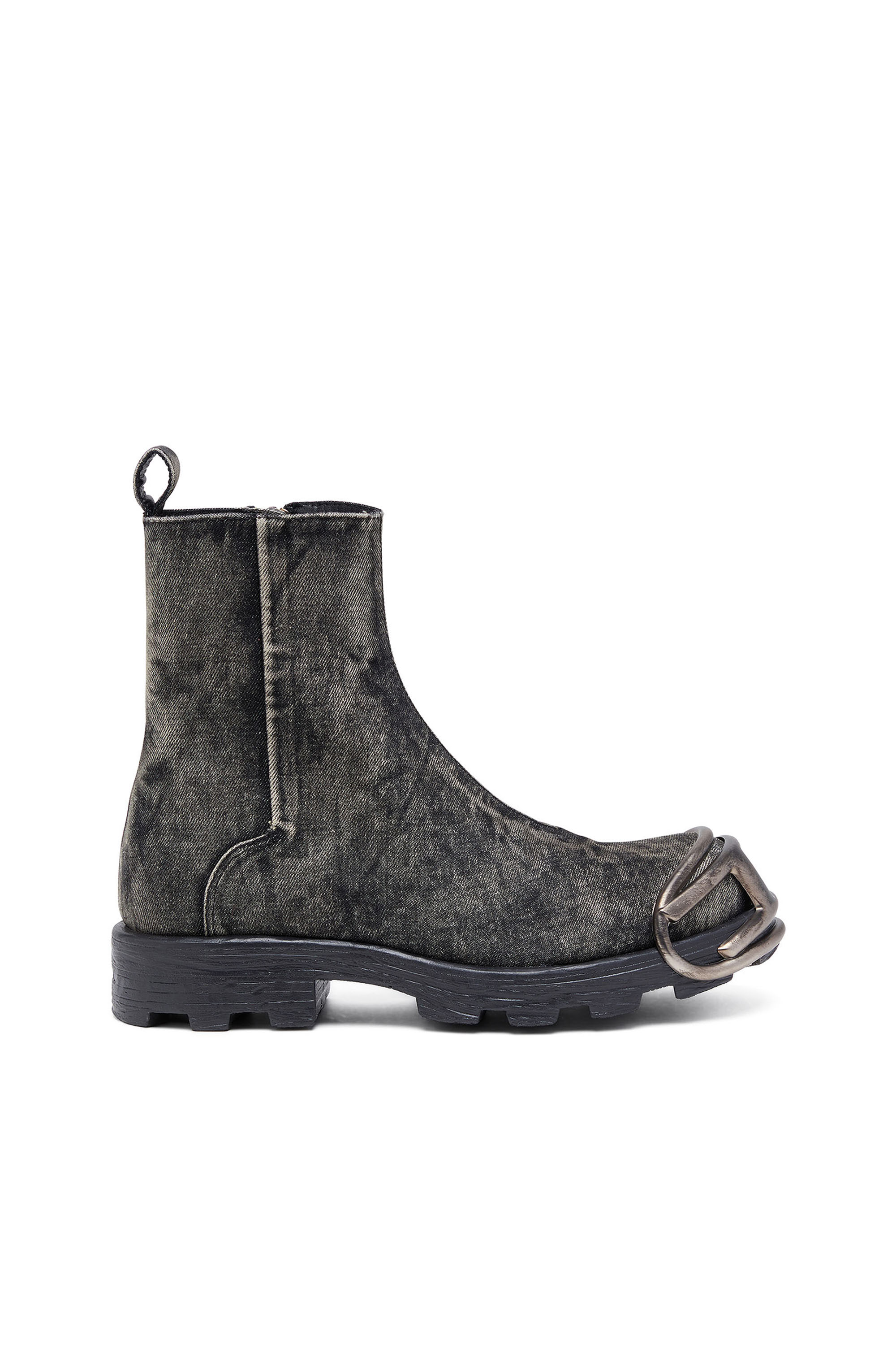 Diesel - D-HAMMER BT ZIP D, Male D-Hammer-Denim Chelsea boots with Oval D toe caps in ブラック - Image 1