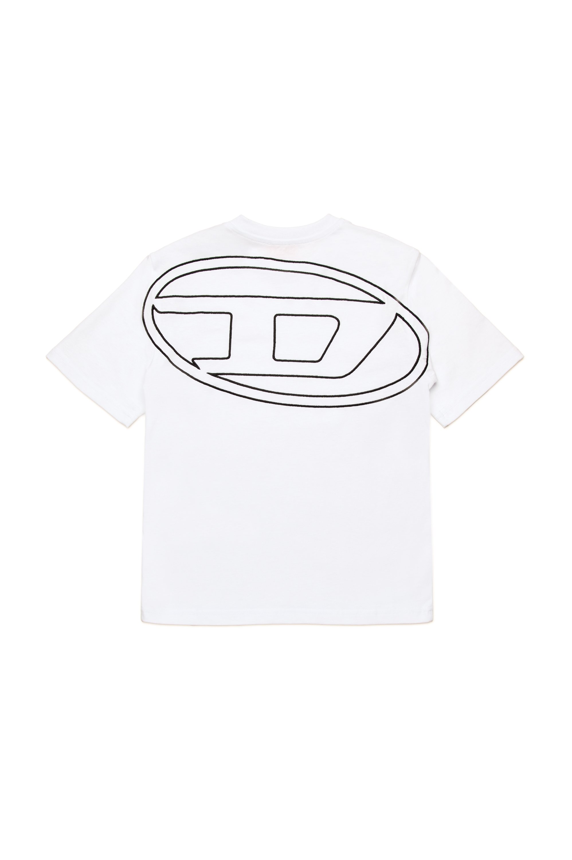 Diesel - TBOGGYMEGOVALD OVER, Male's T-shirt with mega Oval D embroidery in ホワイト - 2