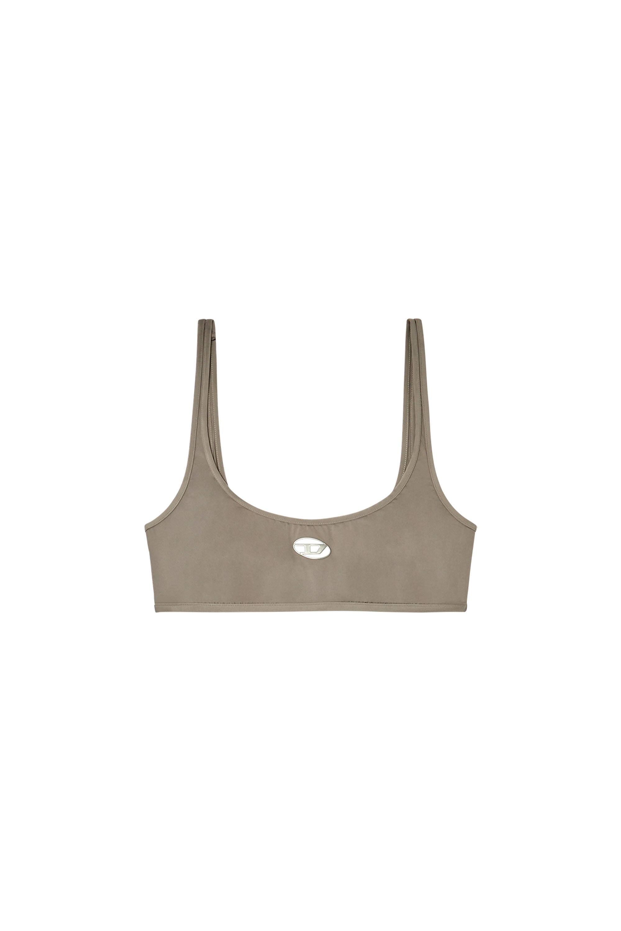 Diesel - KELSI-UTLT, Female's Microfibre bralette with cut-out logo in ブラウン - 4