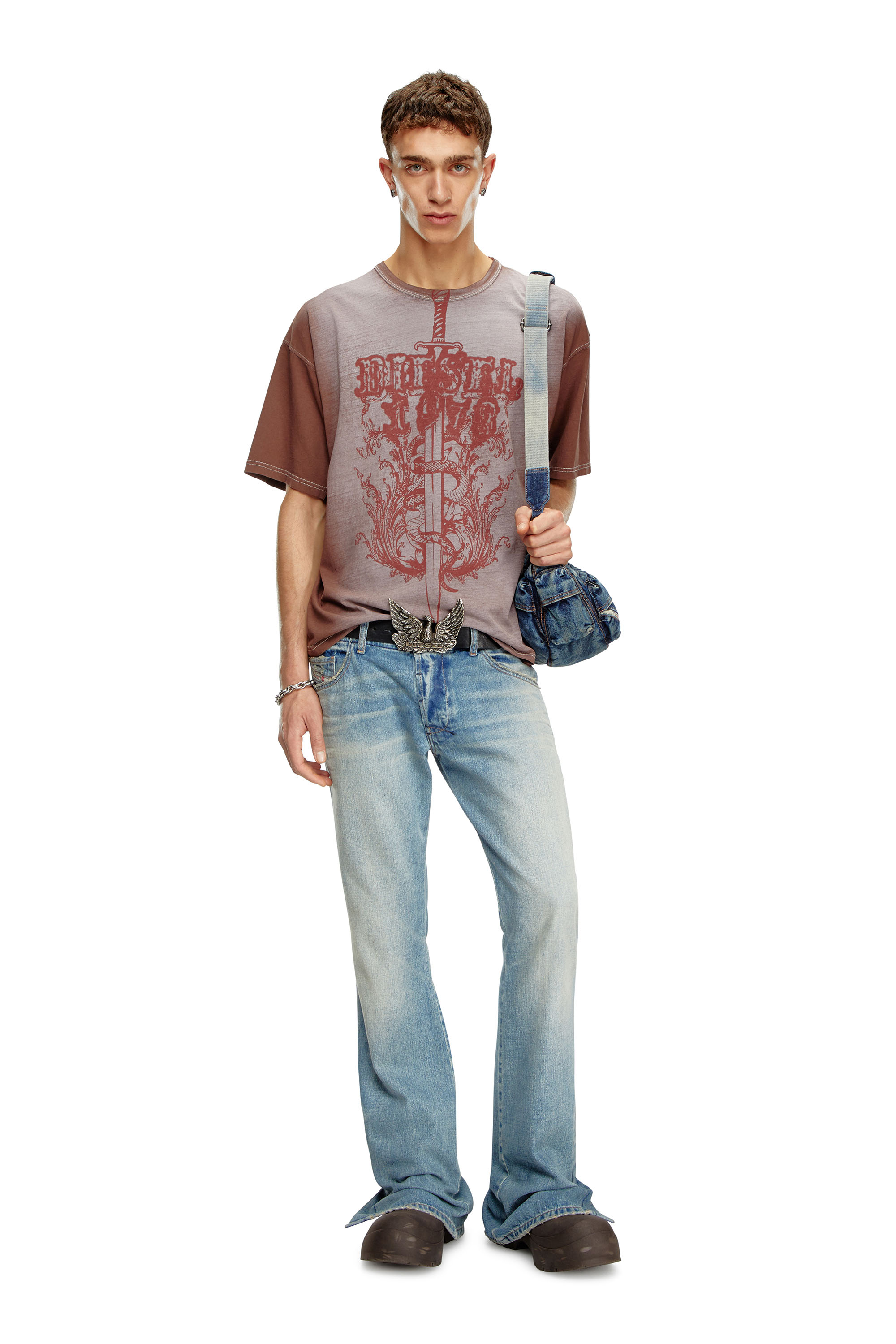 Diesel - Male Bootcut Jeans D-Backler 0GRDN, ライトブルー - Image 1