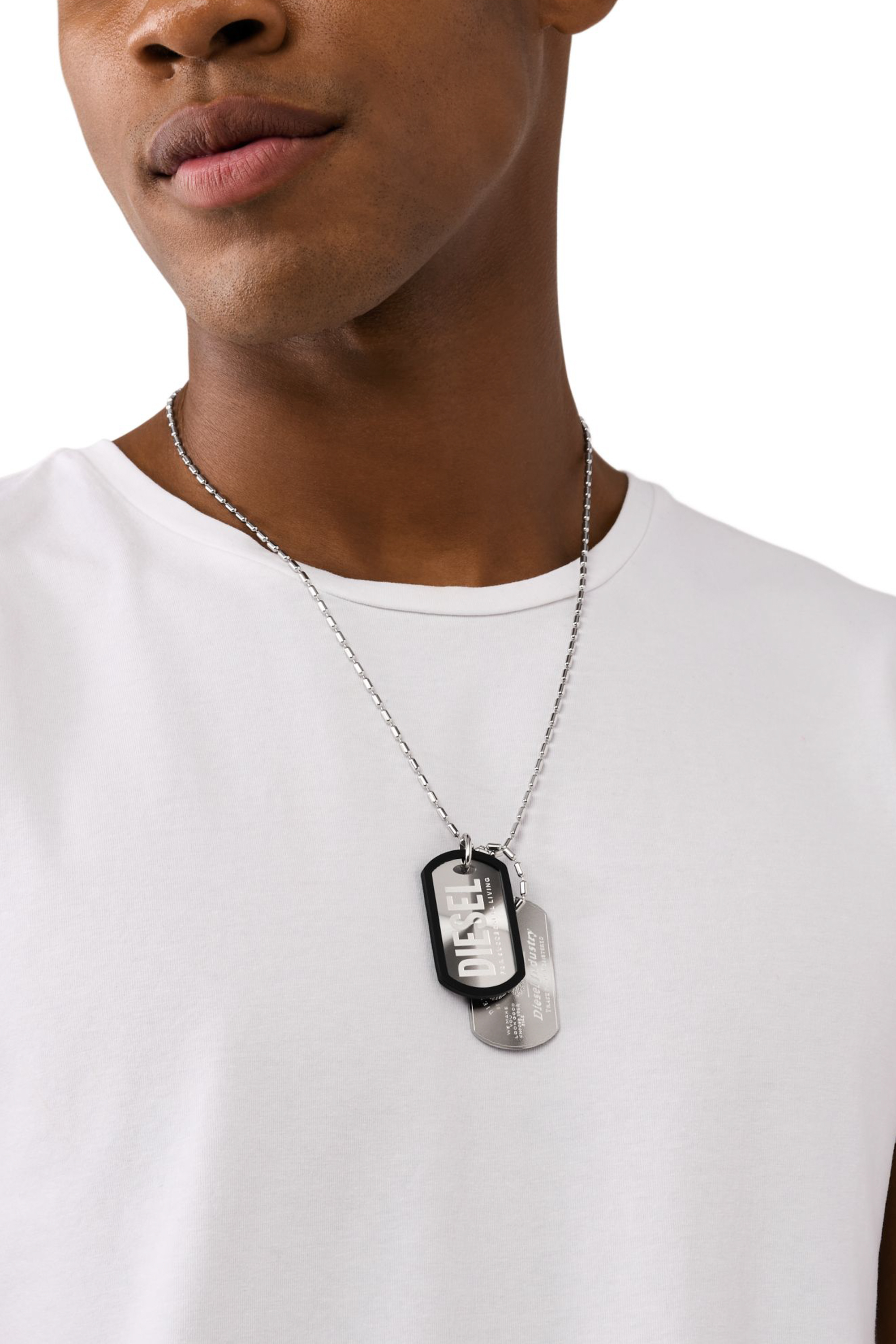 Diesel - DX1553040 JEWEL, Unisex's Stainless Steel Dog Tag Necklace in シルバー - 3