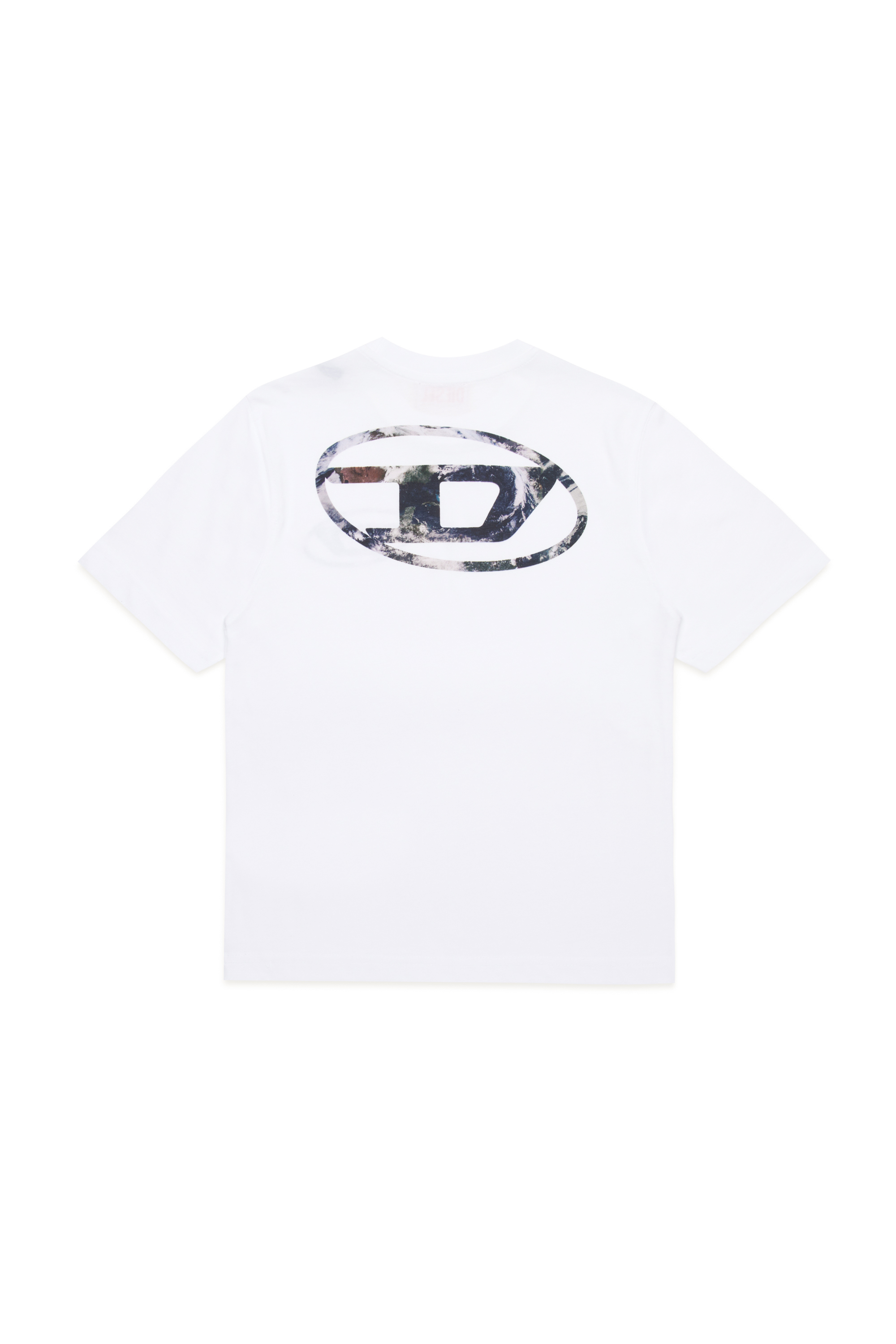 Diesel - TWASHL6 OVER, Male T-shirt with marble effect oval logo in ホワイト - Image 2