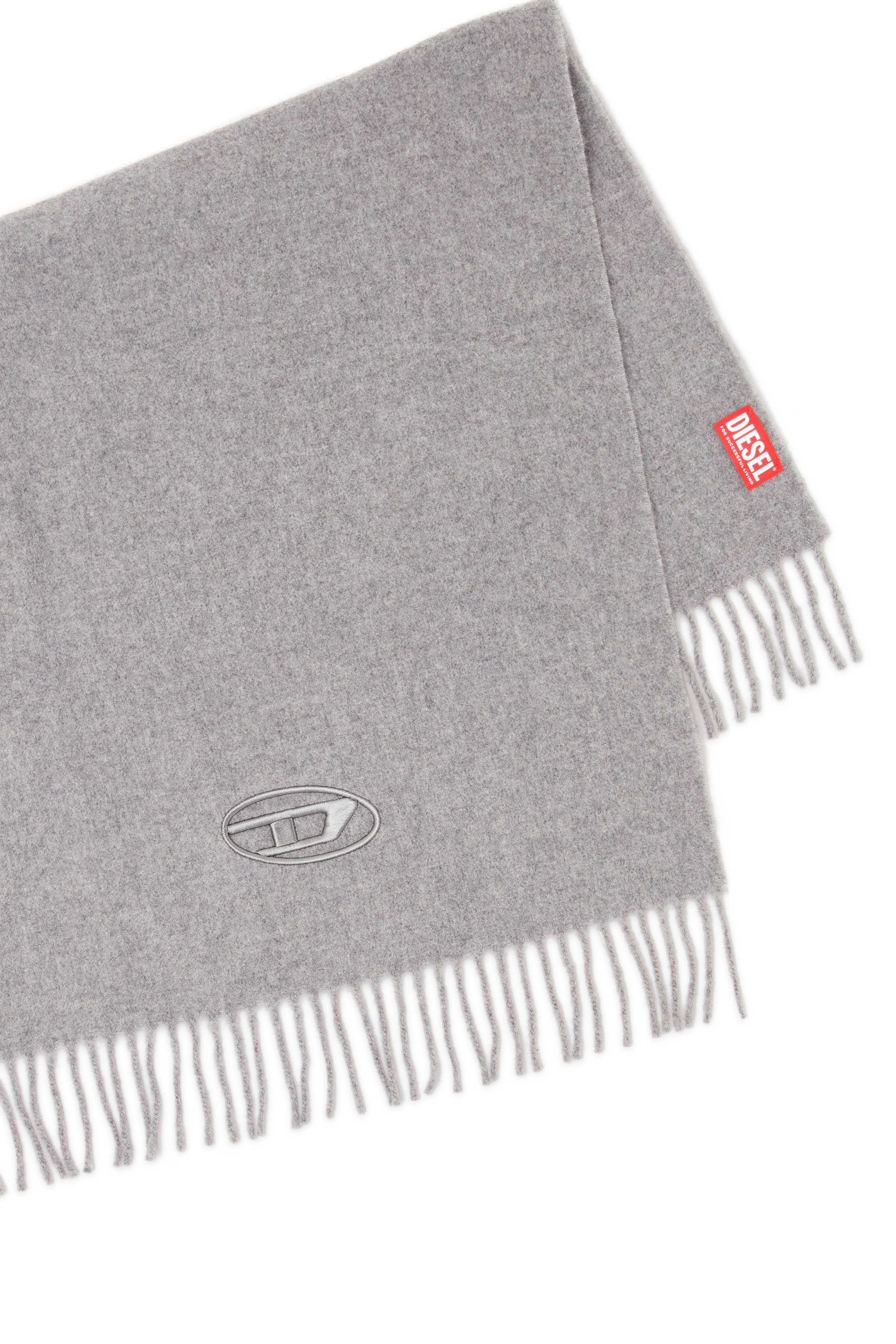 Diesel - S-IMON-D, Male's Wool-blend scarf with Oval D logo in グレー - 3