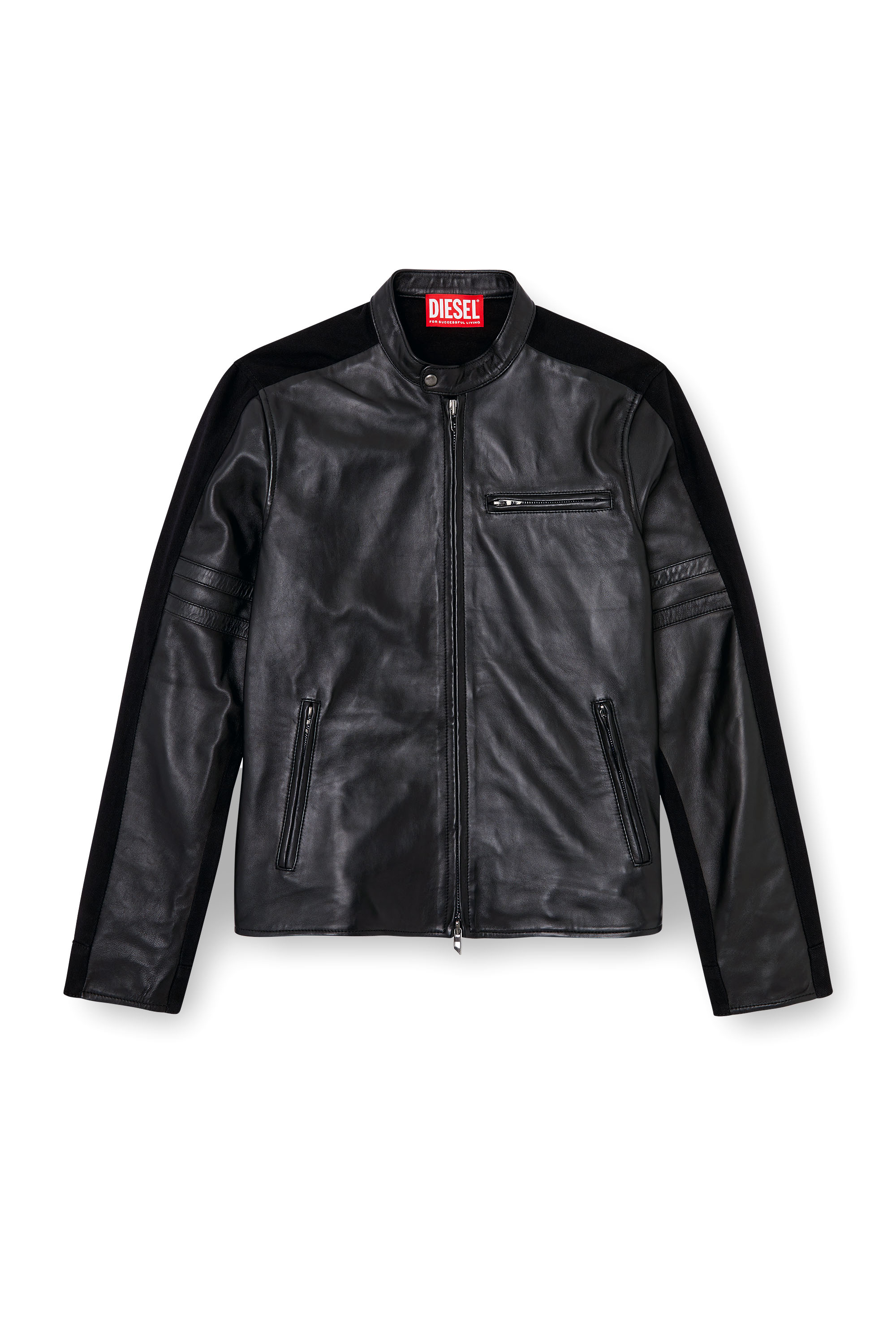 Diesel - L-SIMZ, Male's Hybrid denim and leather jacket in ブラック - 3