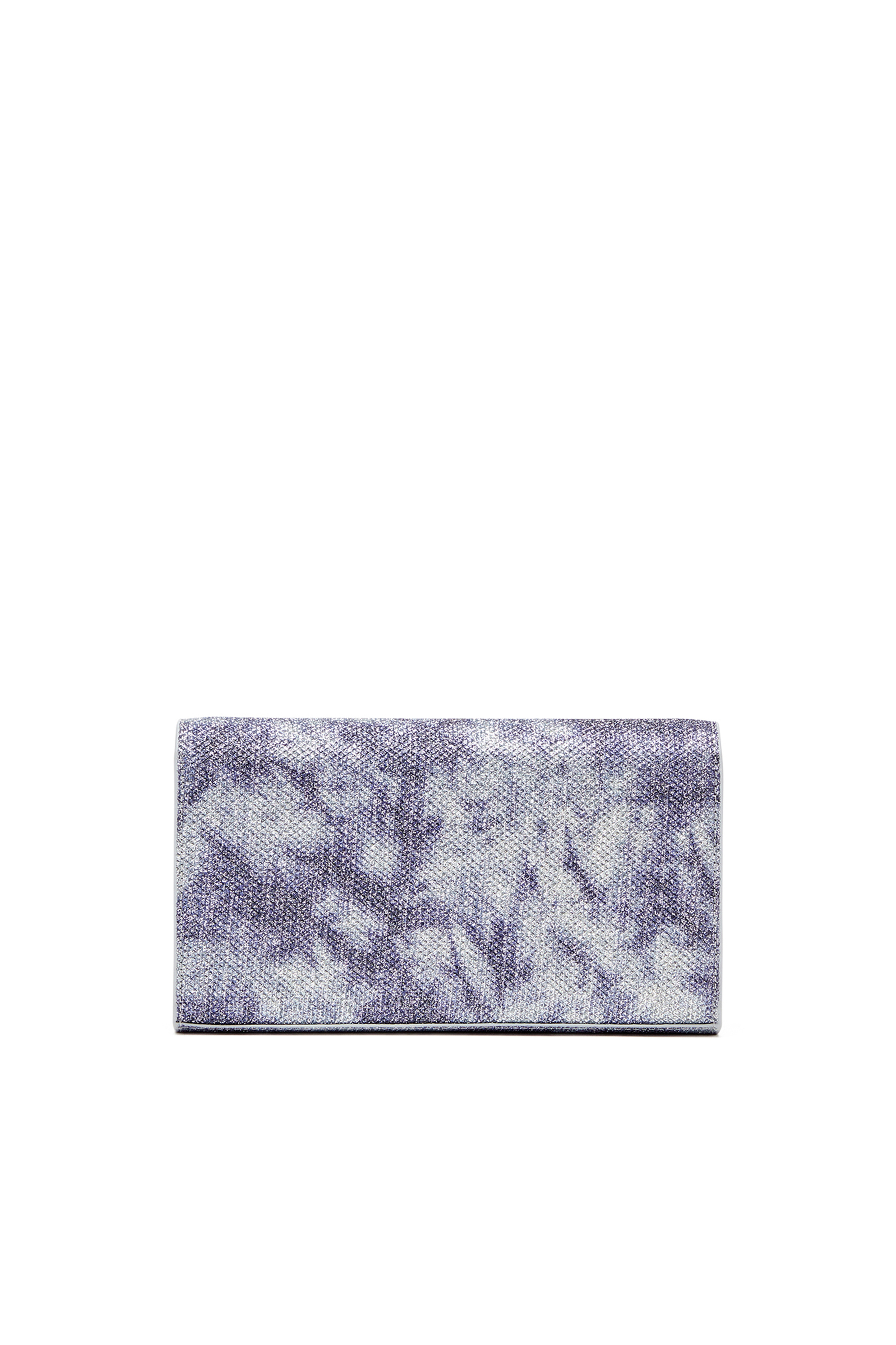 Diesel - 1DR WALLET STRAP, Female's Wallet purse in shimmer fabric in ブルー - 3