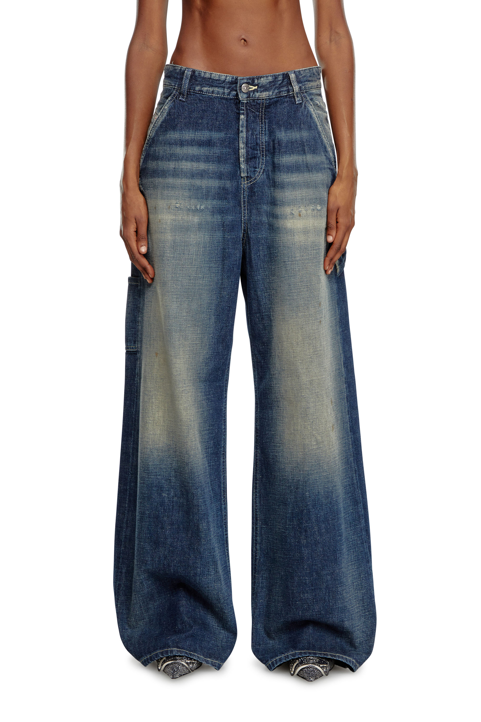 Diesel - Female's Relaxed Jeans 1996 D-Sire 09J91, ダークブルー - 1