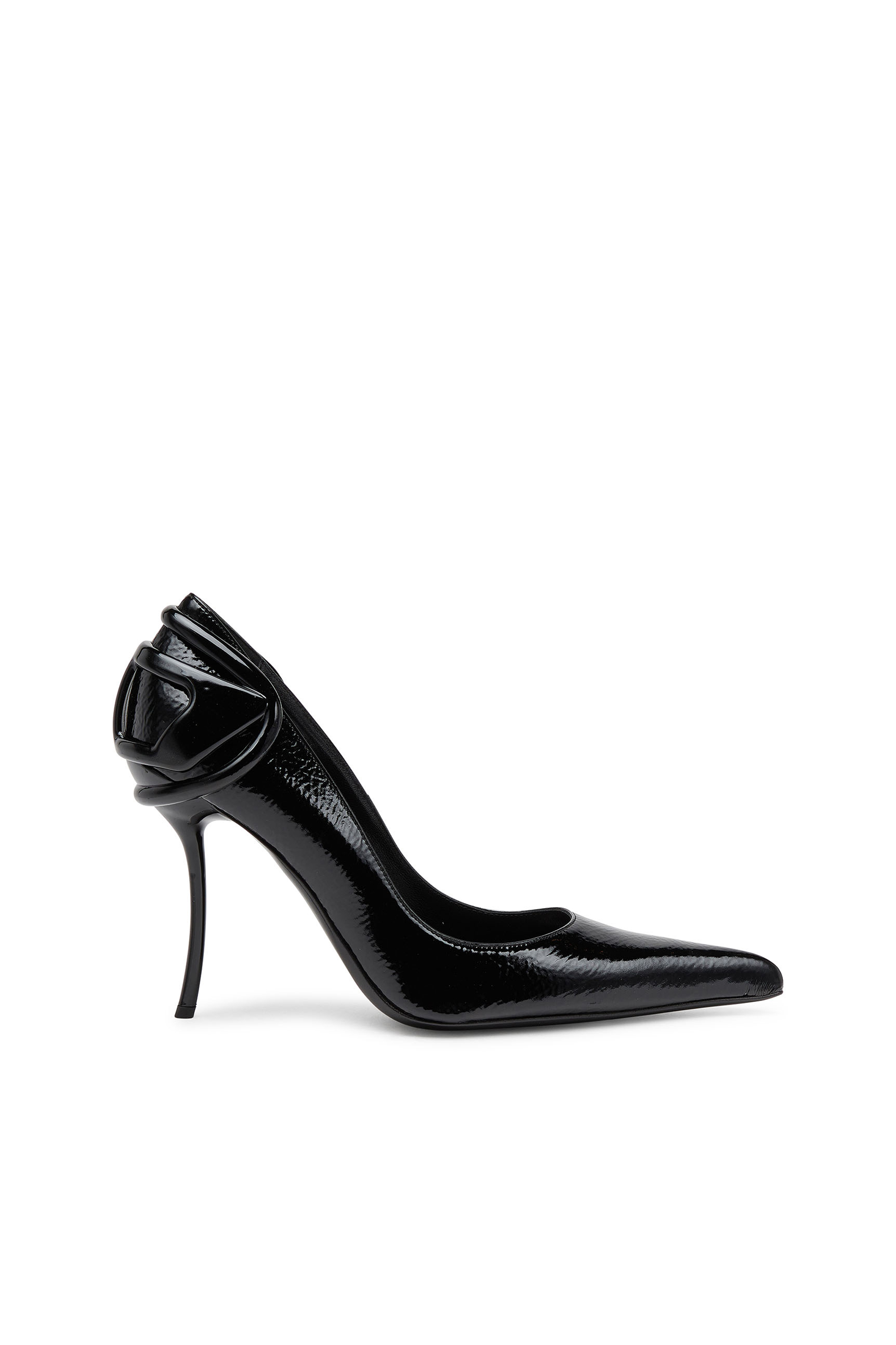 Diesel - D-TEN&HALF P, Female's D-Ten&Half-Glossy pumps with curved heel in ブラック - 1