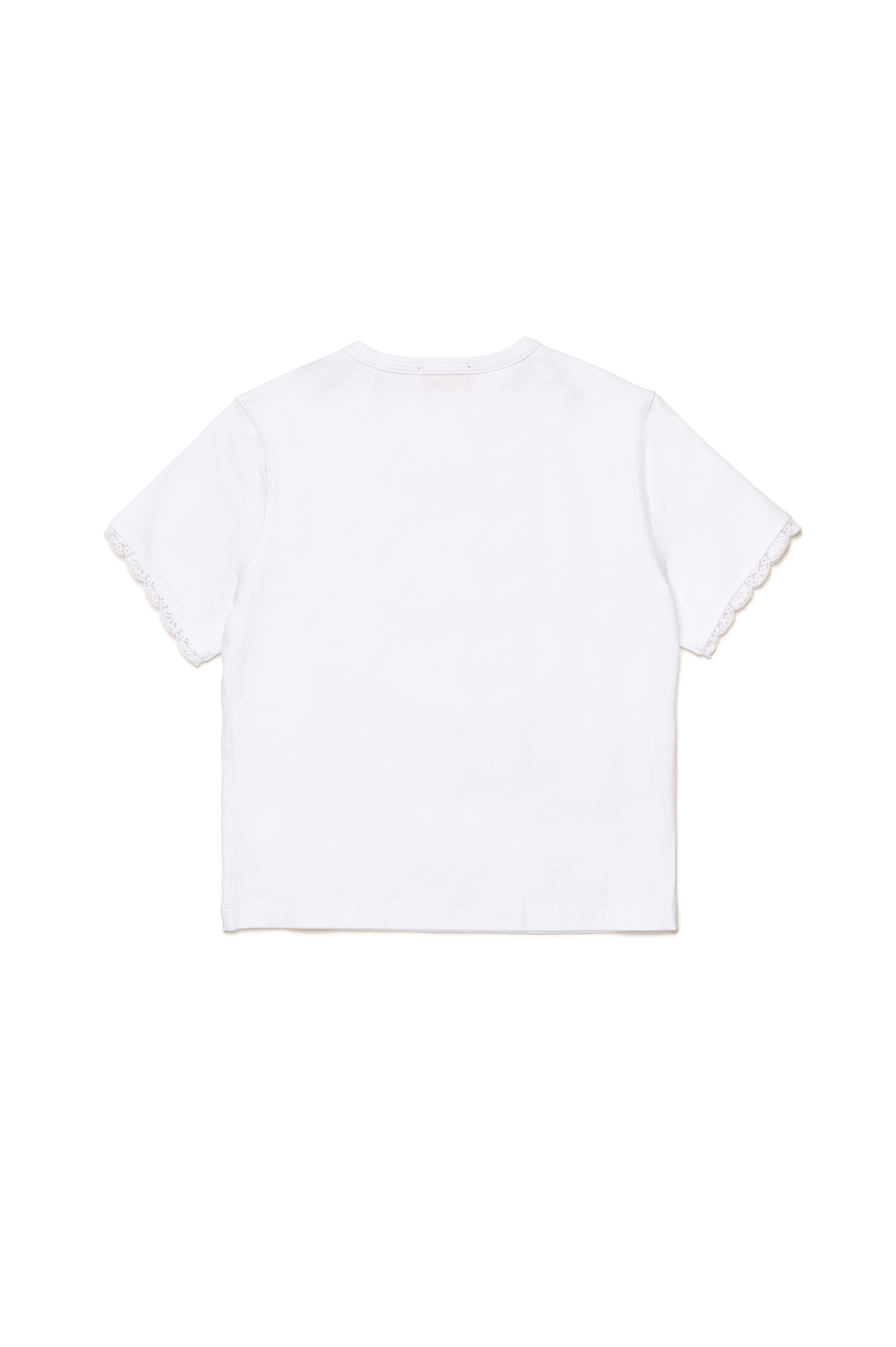Diesel - TUNCUTIELACE, Female T-shirt with lace sleeve trims in ホワイト - Image 2