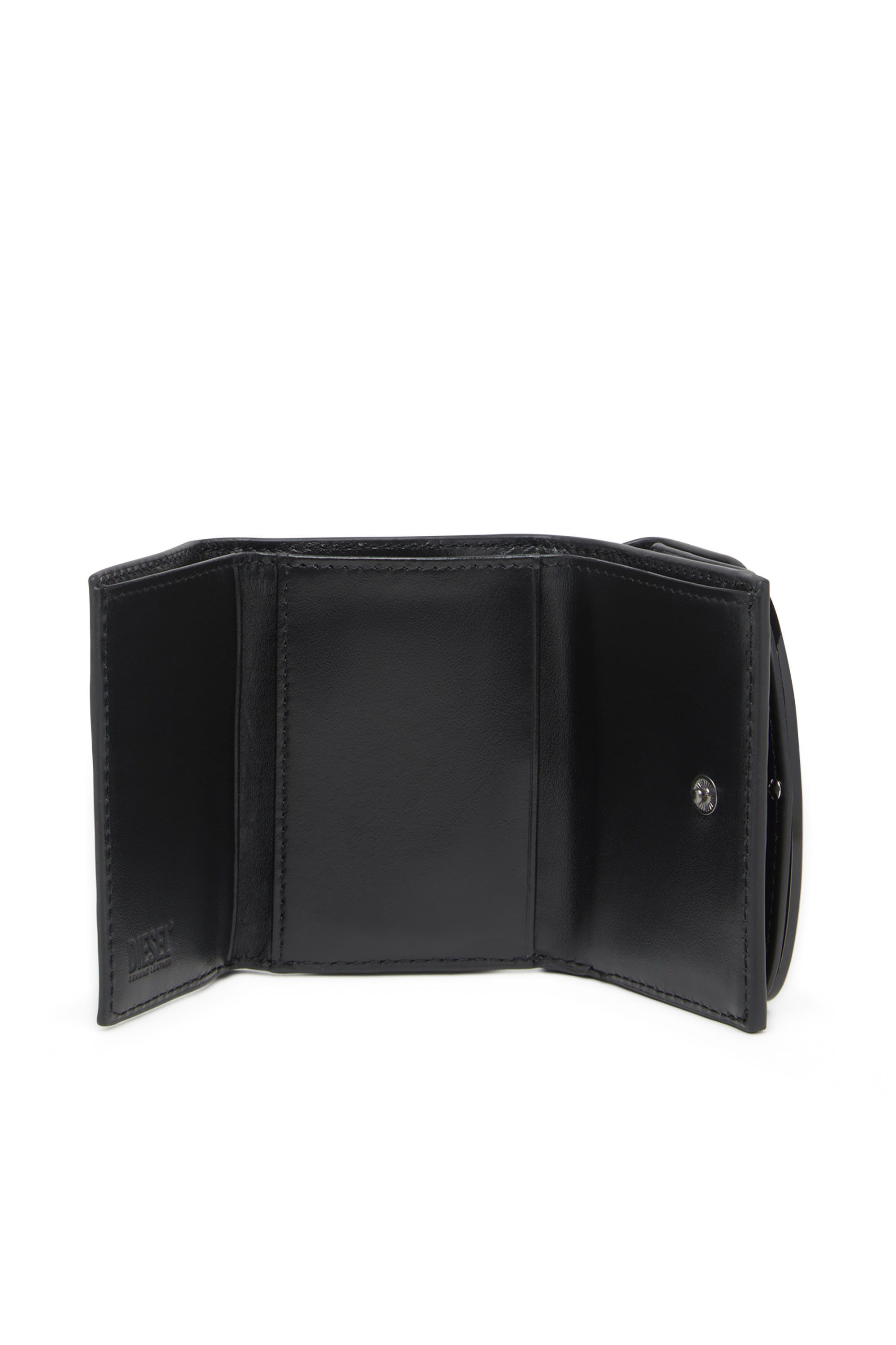 Diesel - 1DR TRI FOLD COIN XS II, Female's Tri-fold wallet in mirrored leather in ブラック - 3