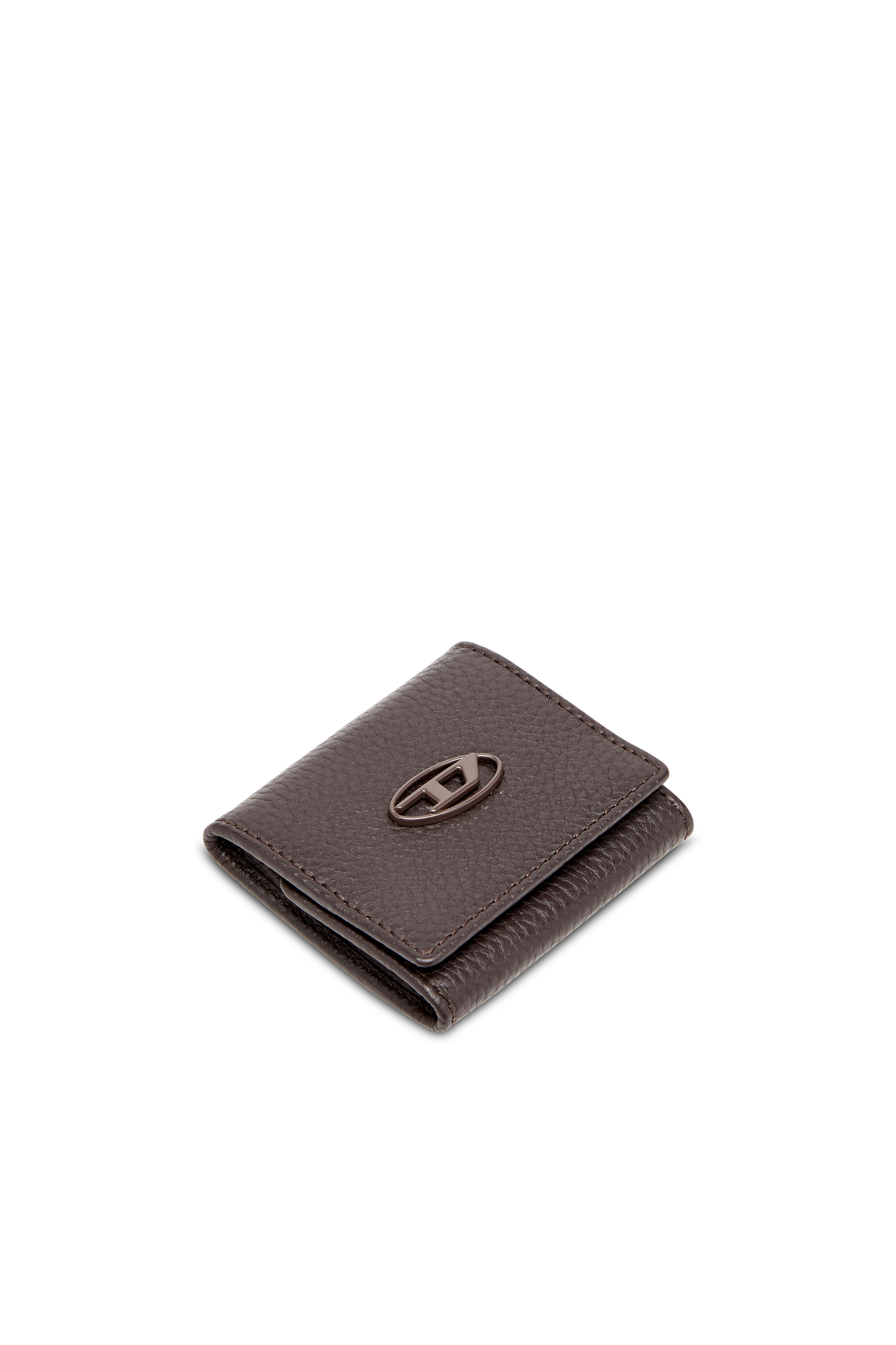 Diesel - HISSU EVO COIN CASE, Male's Coin purse in grainy leather in ダークブラウン - 4