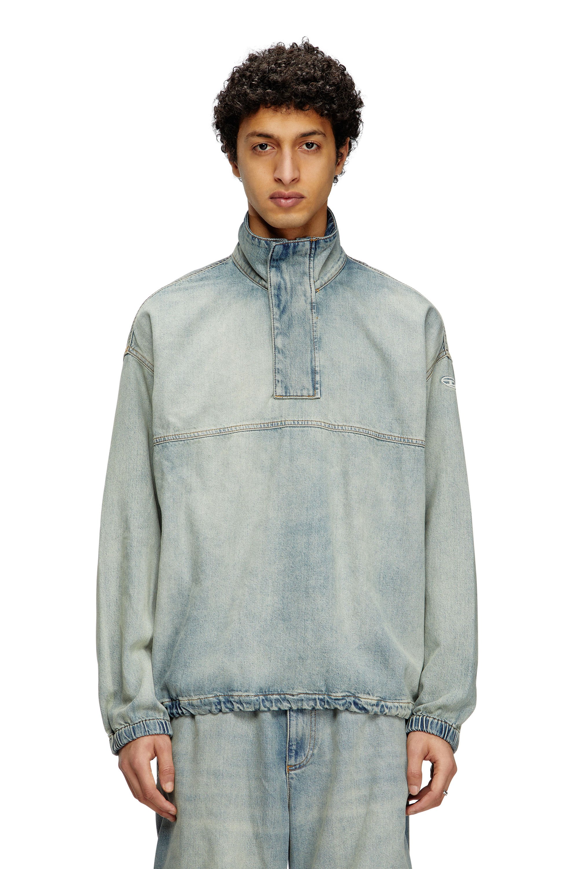 Diesel - D-FLOW-S1, Unisex's Denim pullover in light bicolour denim in ライトブルー - 1