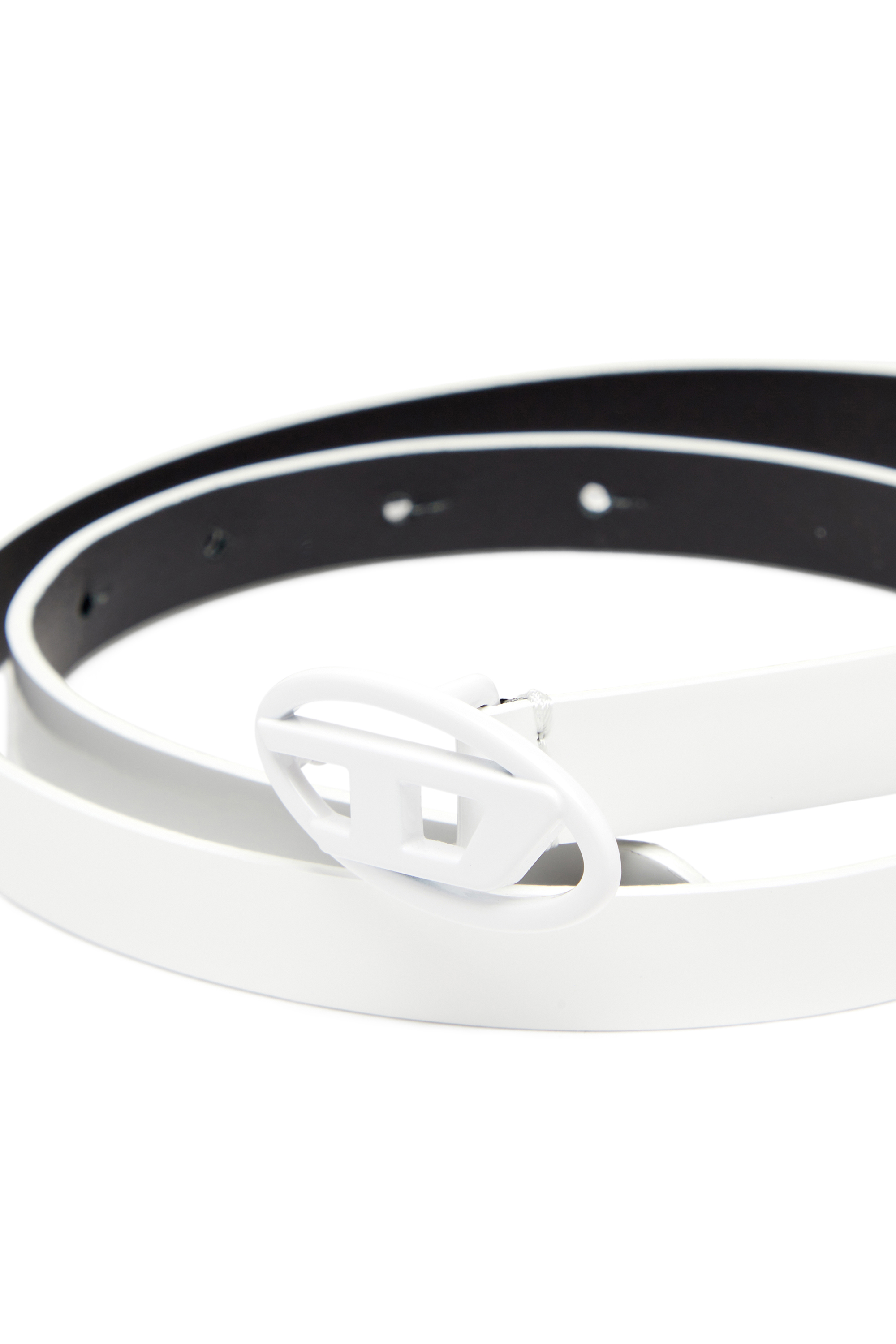 Diesel - B-PLAY 15, Female's Slim belt in glossy leather in ホワイト - 3