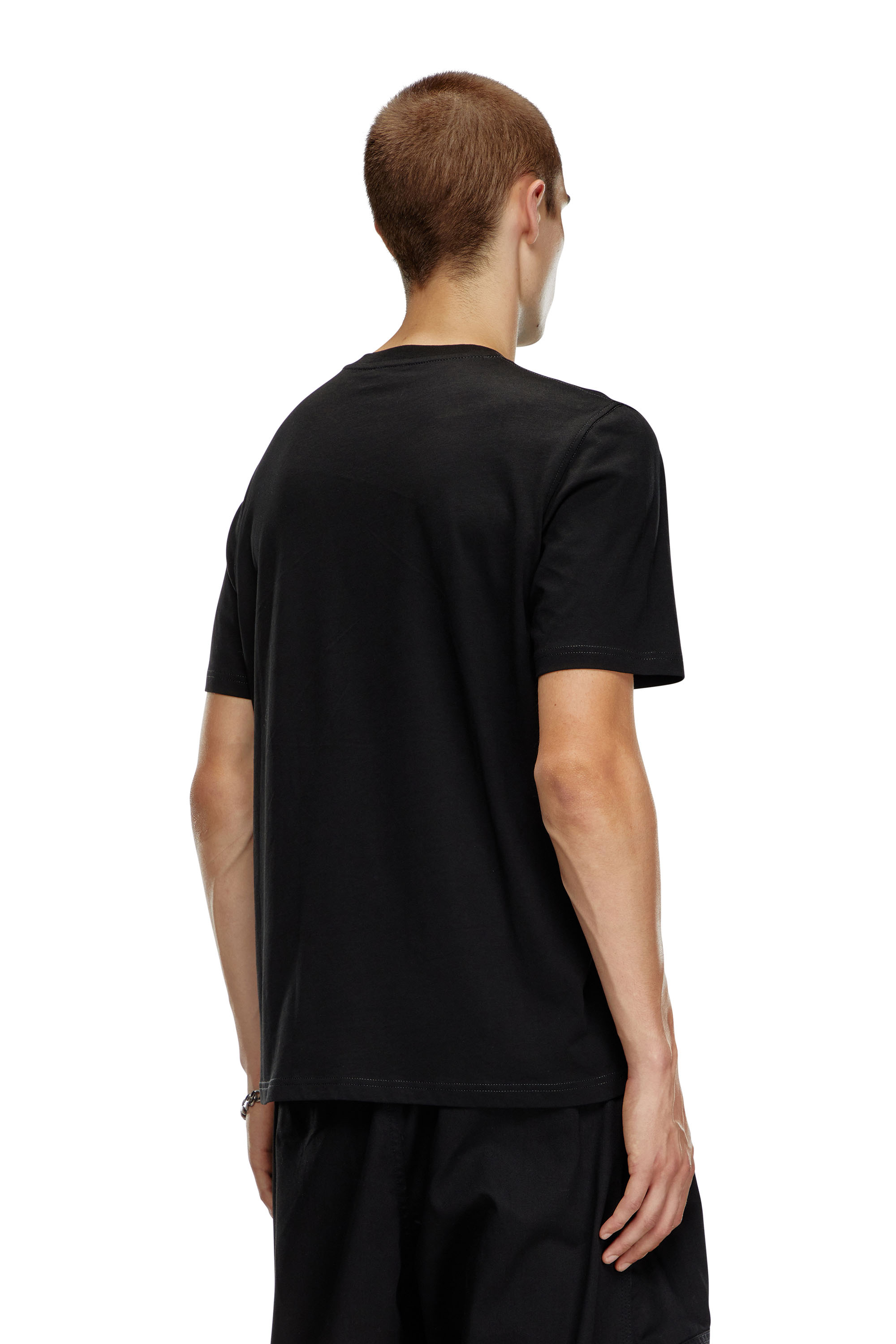 Diesel - T-ADJUST-K17, Male T-shirt with peephole logo in ブラック - Image 4
