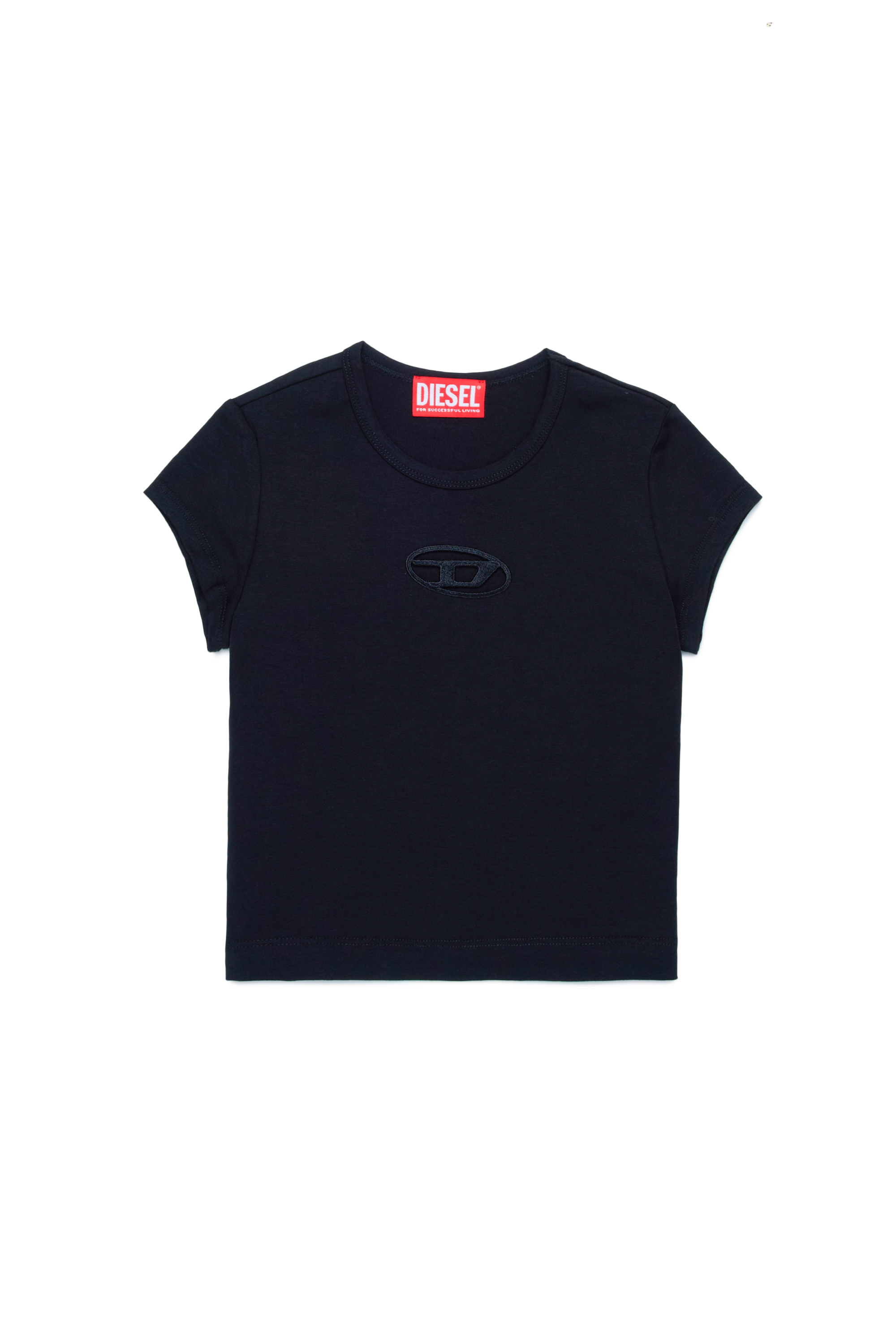 Diesel - TANGIE, Female's T-shirt with cut-out Oval D logo in ブラック - 1