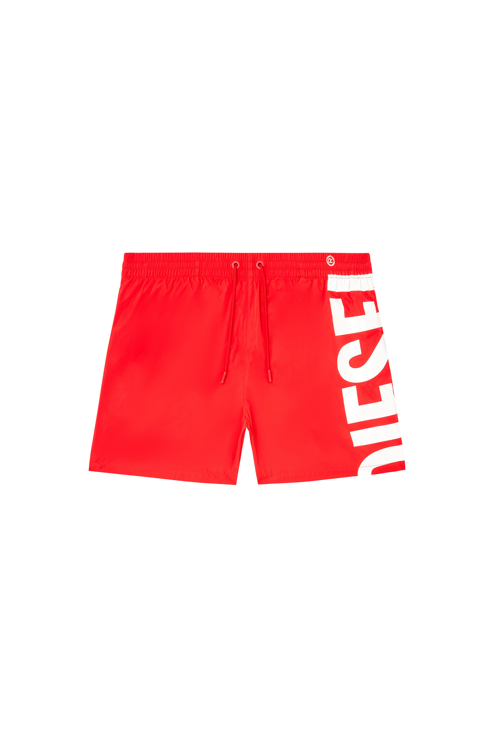 Diesel - RIO-41-D-CORE, Male's Mid-length swim shorts with maxi logo in レッド/ホワイト - 4