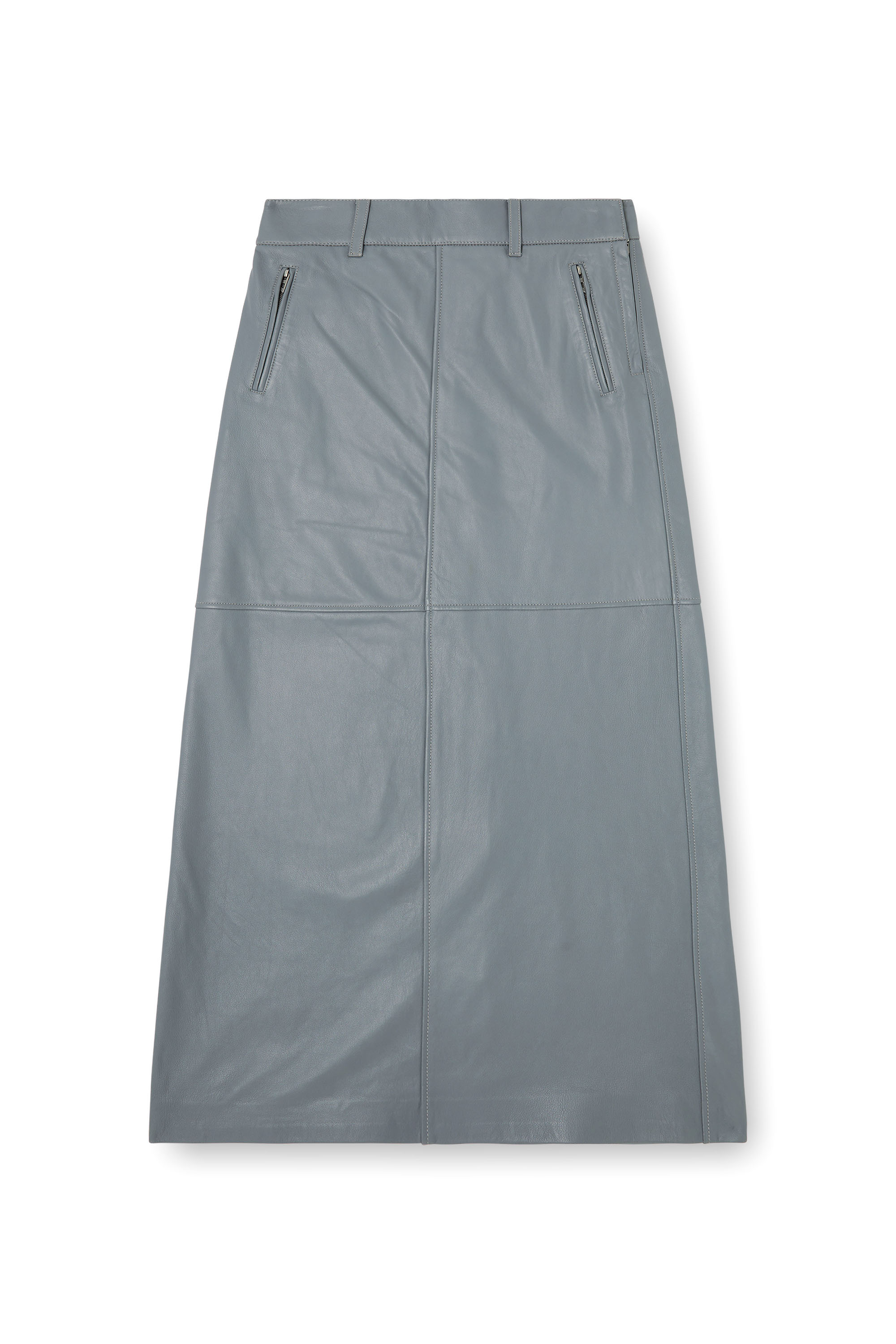 Diesel - L-UCY, Female's Long leather skirt in グレー - 3