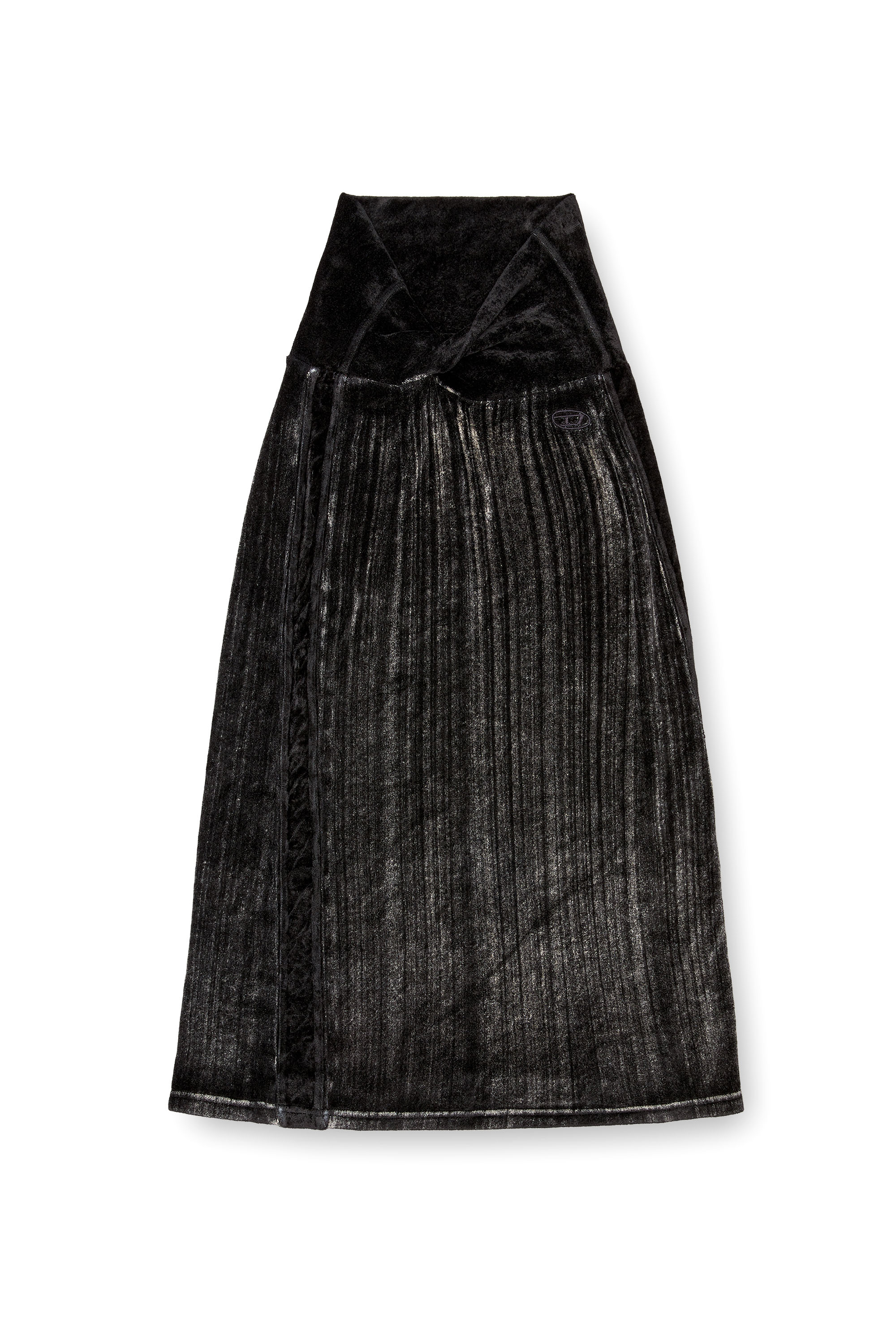Diesel - O-VERYN, Female Chenille midi skirt with faded effect in ブラック - Image 3