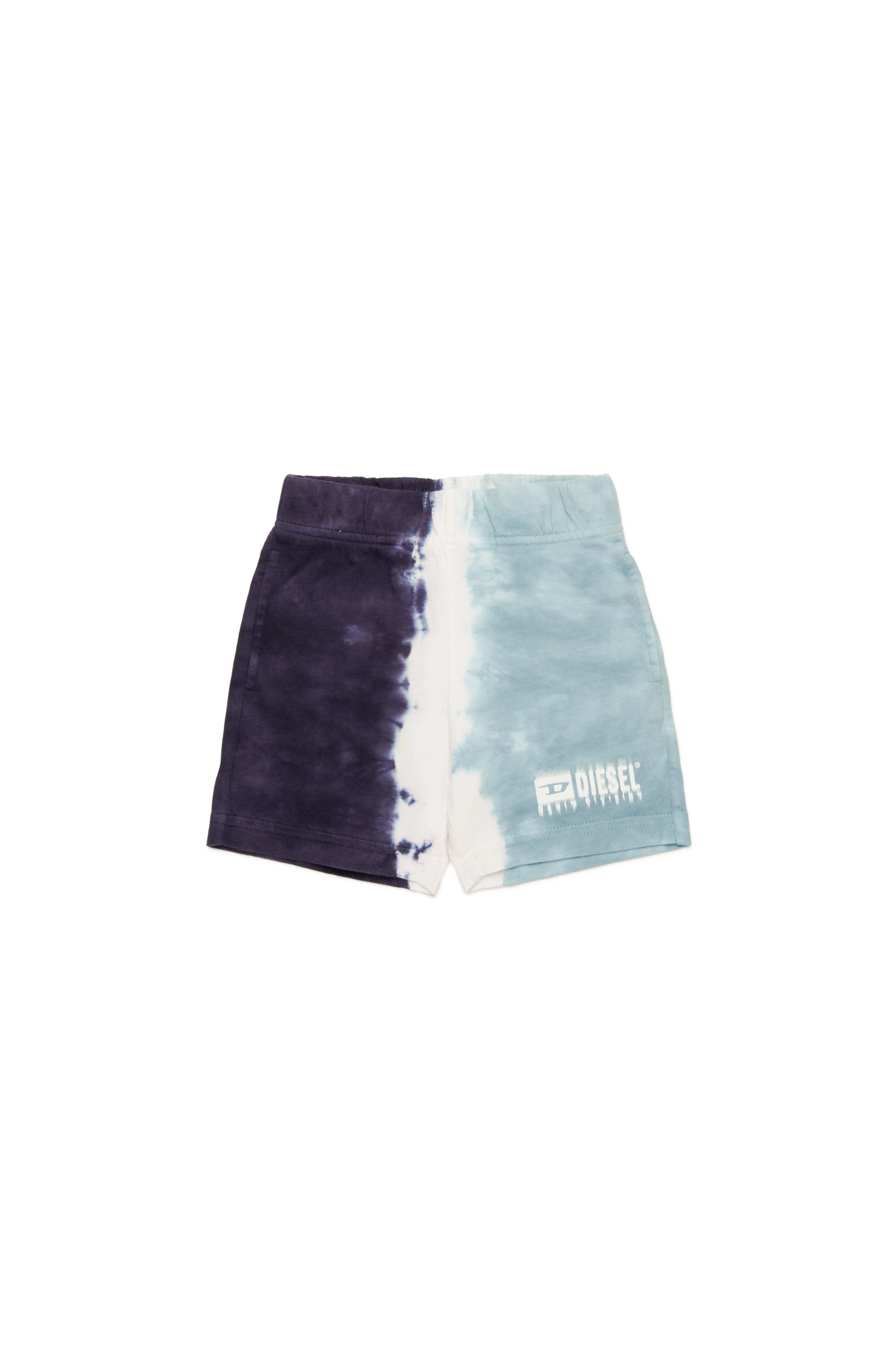 Diesel - PKITEB, Male's Dip-dyed sweat shorts with dégradé logo in ブルー - 1