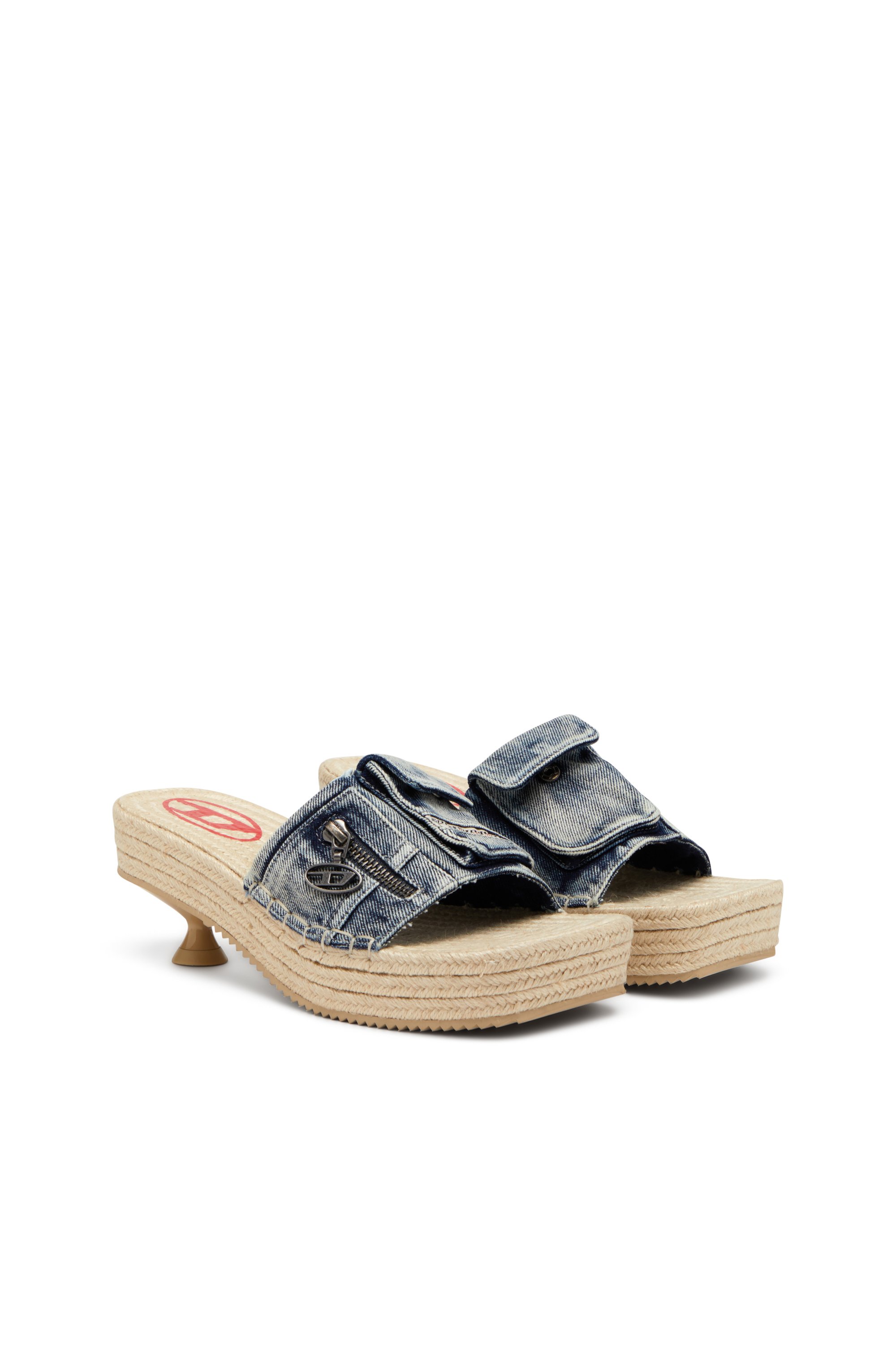 Diesel - D-IBIZA 40 PCK, Female's D-Ibiza-Heeled platform espadrilles in denim in ブルー - 2