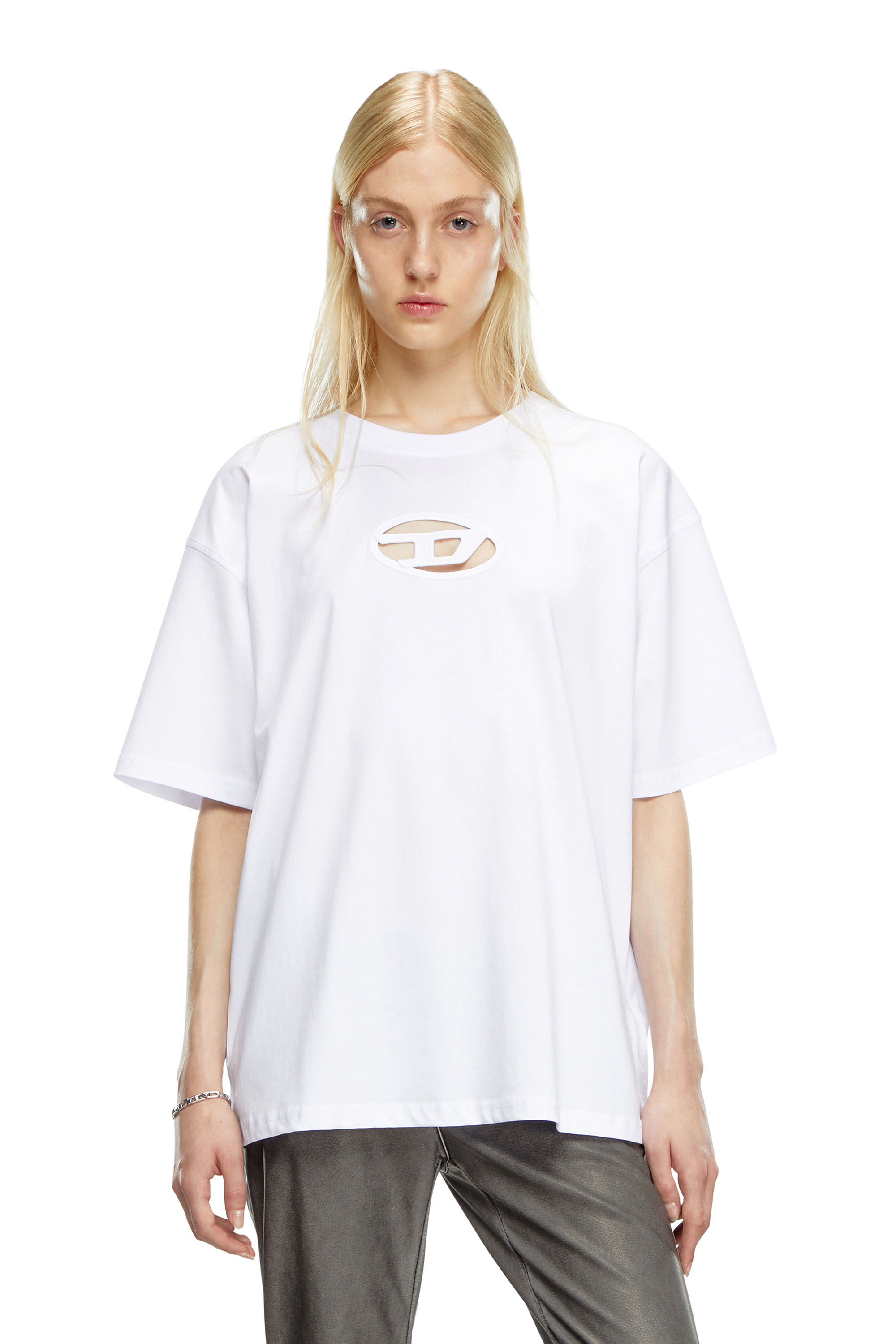 Diesel - T-BOXT-OD, Unisex T-shirt with embroidered Oval D in ホワイト - Image 5