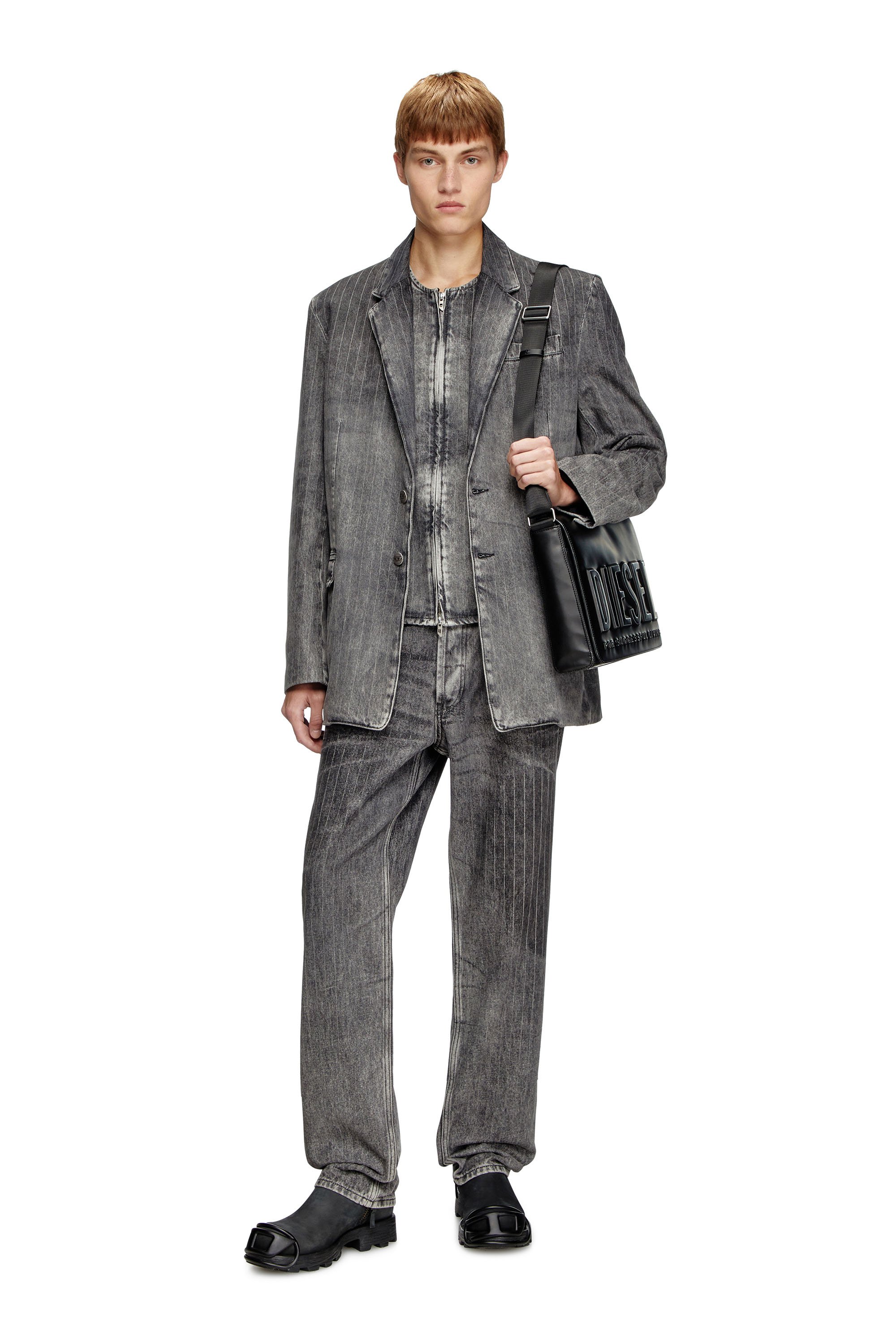 Diesel - D-REGER-S, Unisex's Blazer in tailoring pinstripe denim in ライトグレー - 4