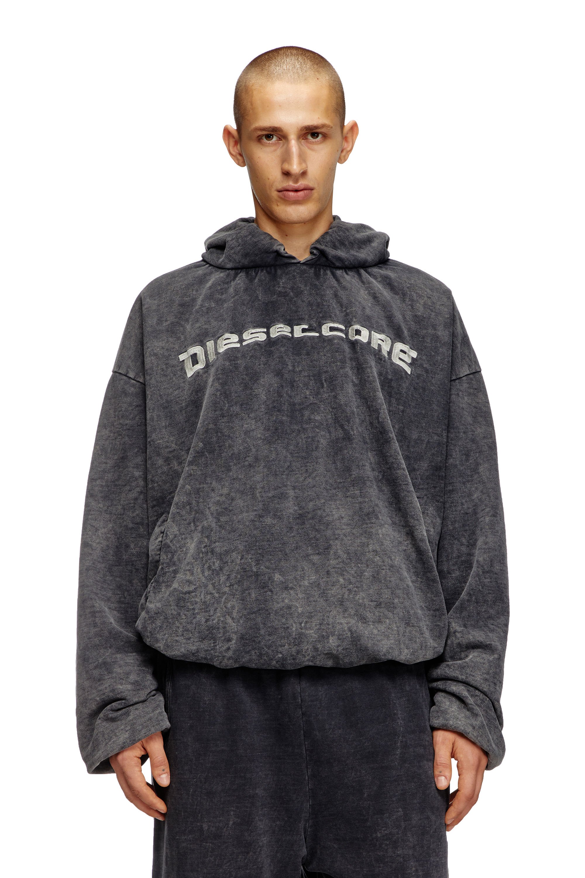 Diesel - S-FISHY, Male's Hoodie with denim effect in ブラック - 6