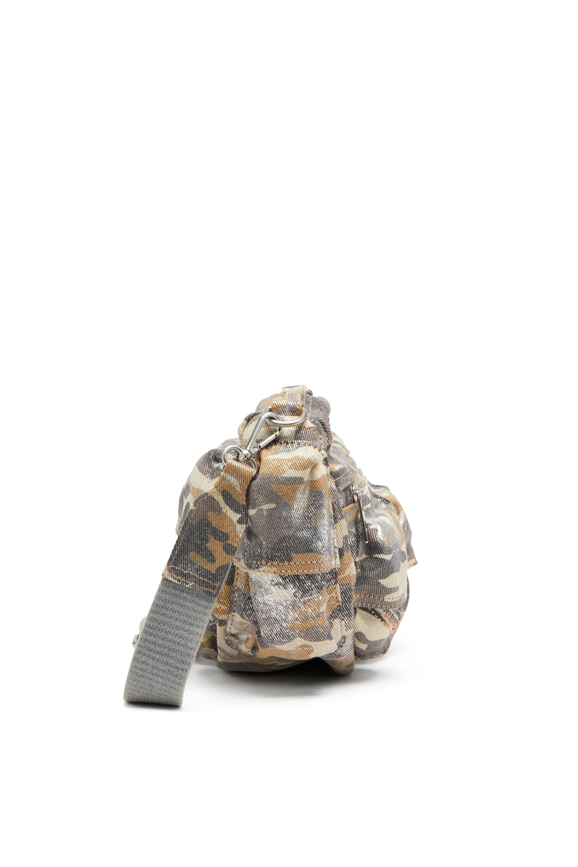 Diesel - MULTI-PKTS SHOULDER BAG X, Female's Multi-Pkts-Multipocket bag in metallic camo twill in マルチカラー/ブラウン - 3