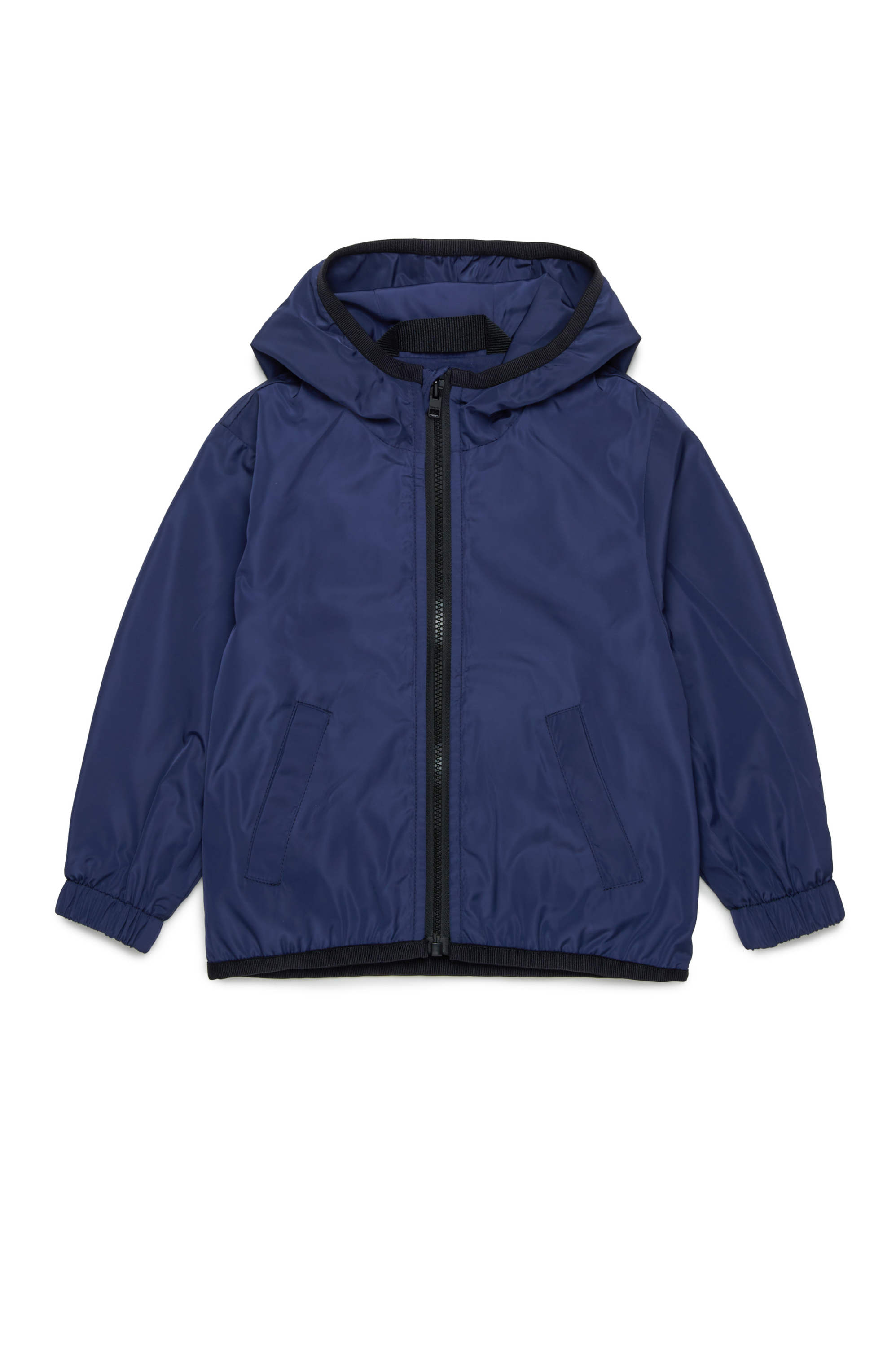 Diesel - JFLOGB, Unisex's Hooded jacket with mega Oval D print in ダークブルー - 1