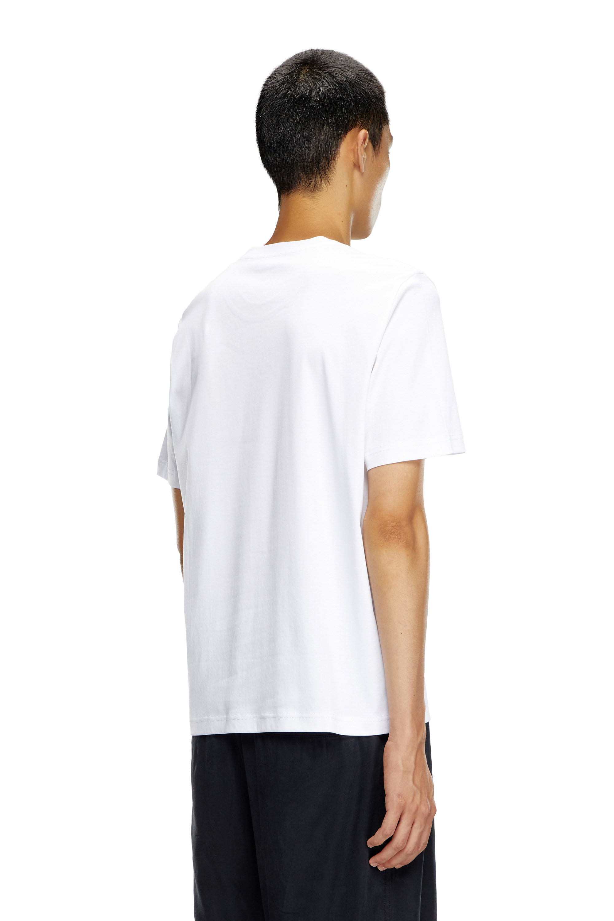 Diesel - T-MADJUST-K2, Male's Mercerised cotton T-shirt with tonal logo in ホワイト - 4