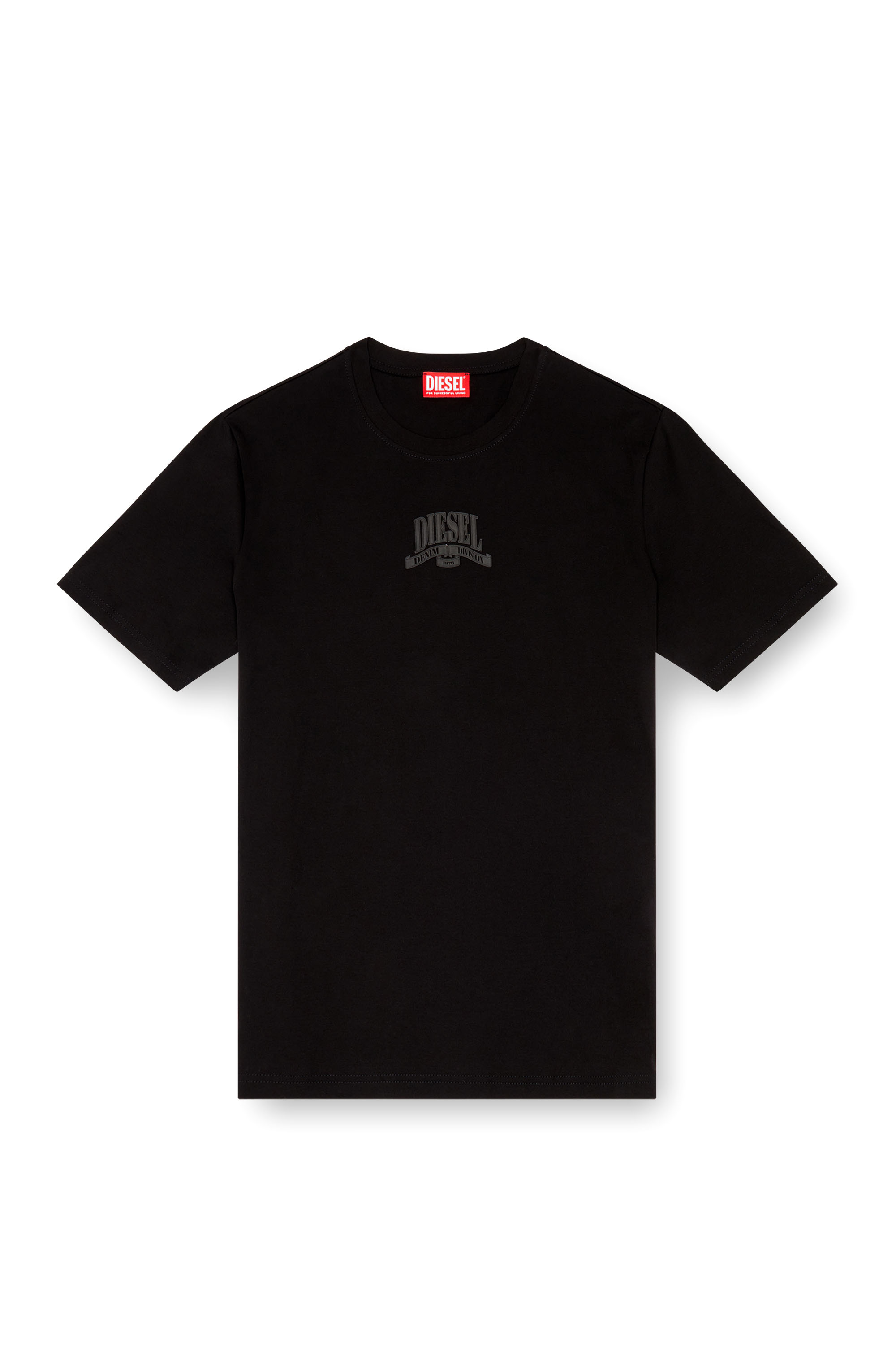 Diesel - T-MADJUST-K1, Male Interlock T-shirt with tonal Diesel print in ブラック - Image 3