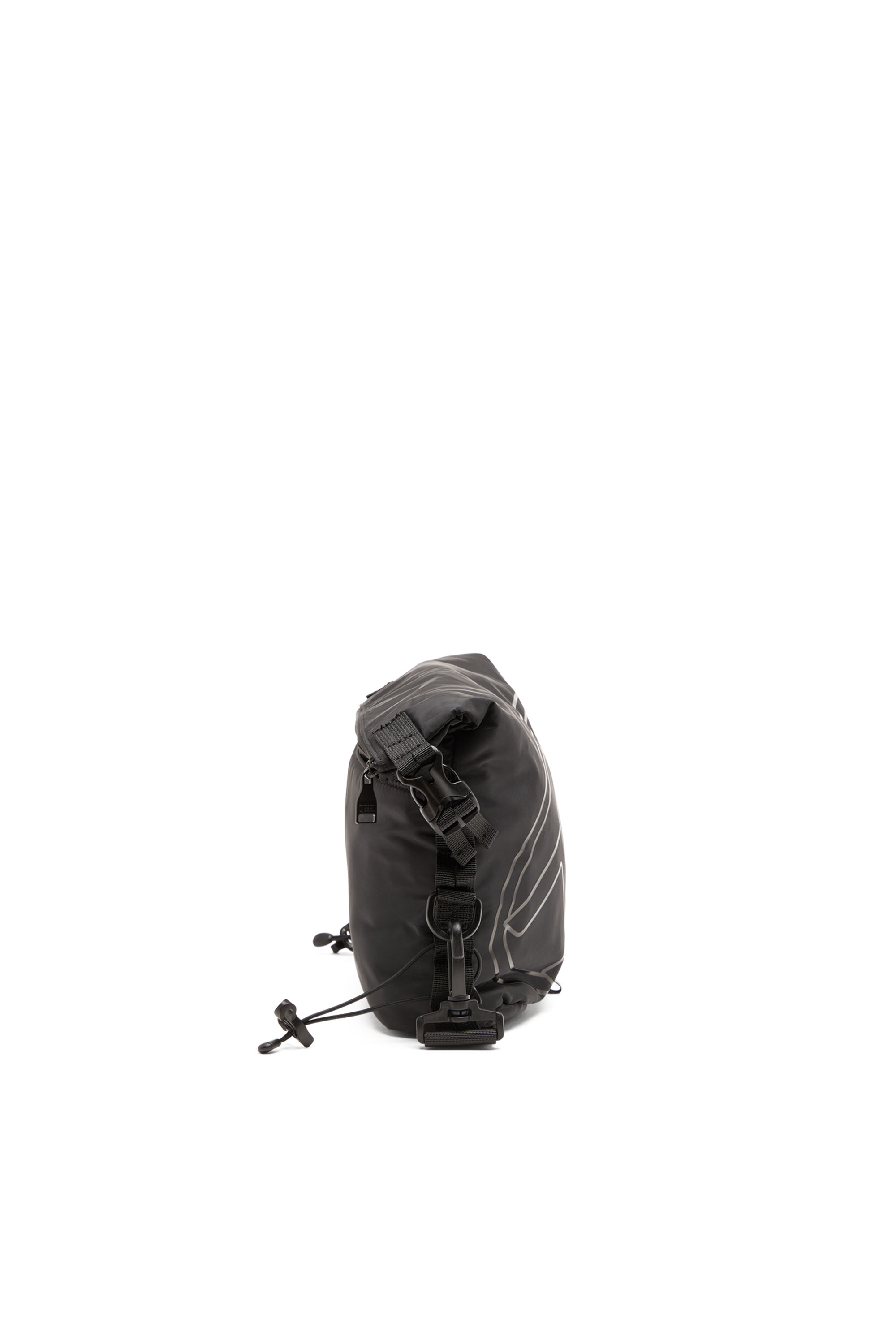 Diesel - DRAPE CROSSBODY, Male Drape-Nylon crossbody bag with Oval D print in ブラック - Image 3