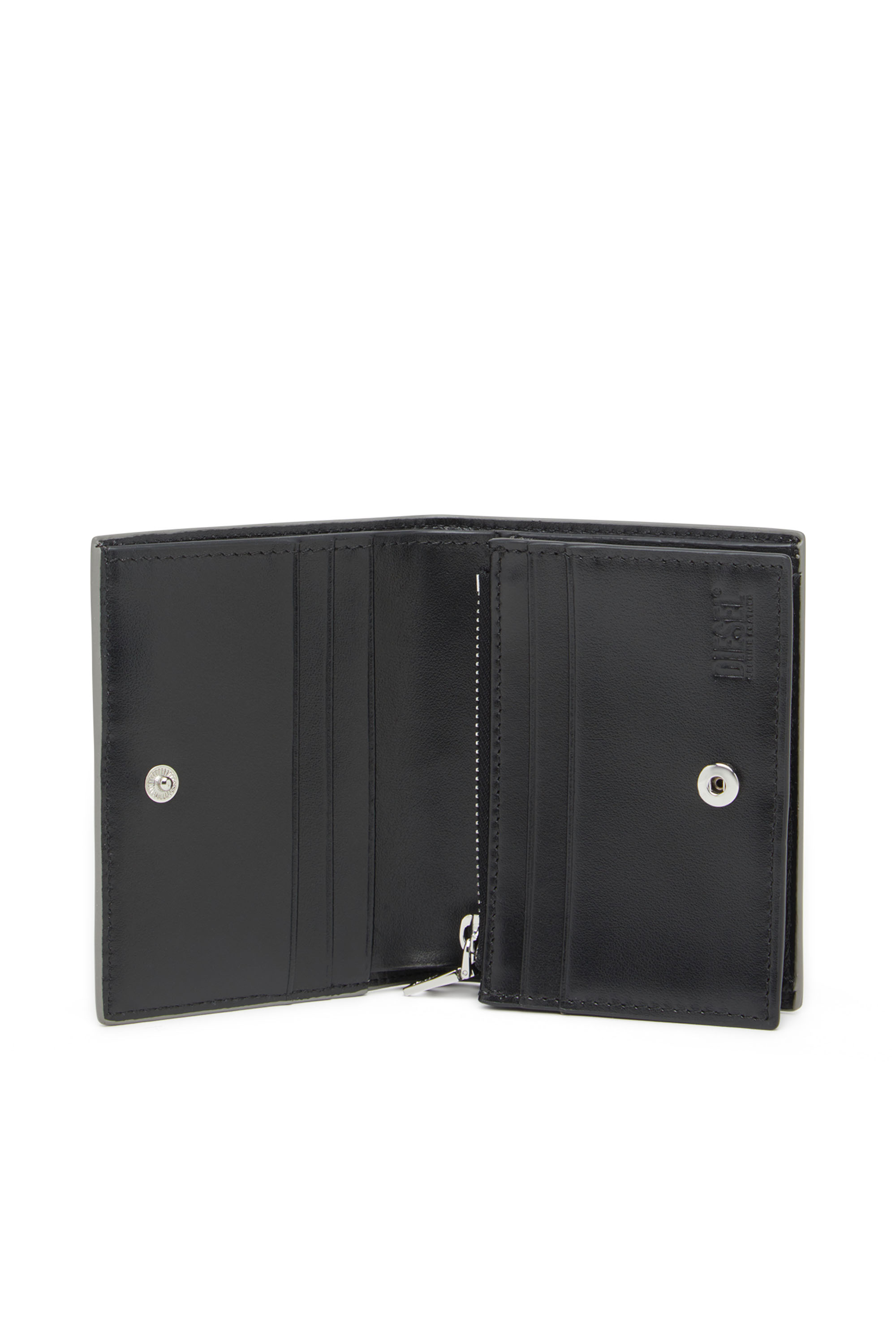 Diesel - 1DR BI FOLD III, Female's Bi-fold wallet in mirror leather in シルバー - 3