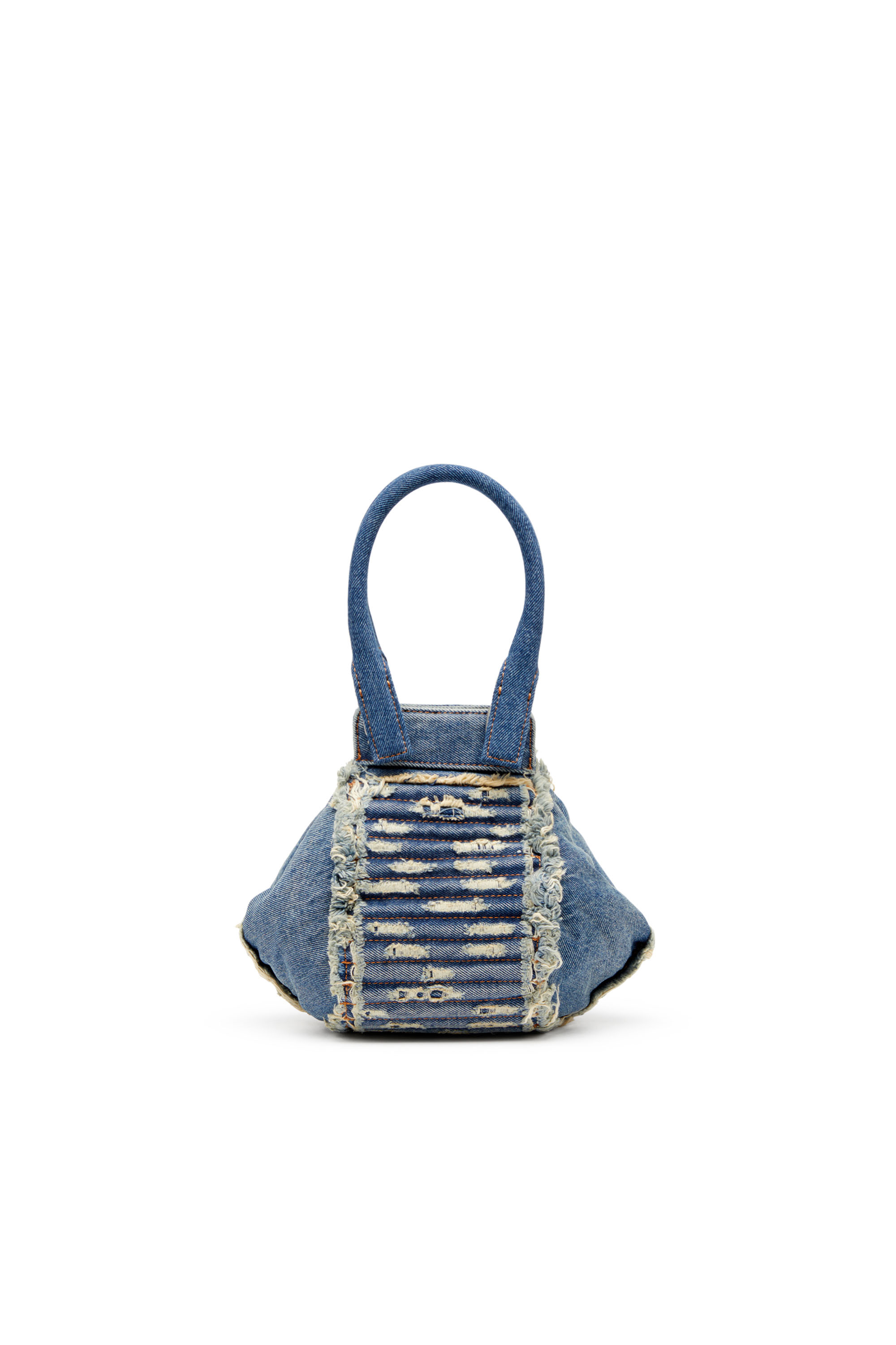 Diesel - D-VINA-XS, Female D-Vina-Xs-Handbag in distressed quilted denim in ブルー - Image 2
