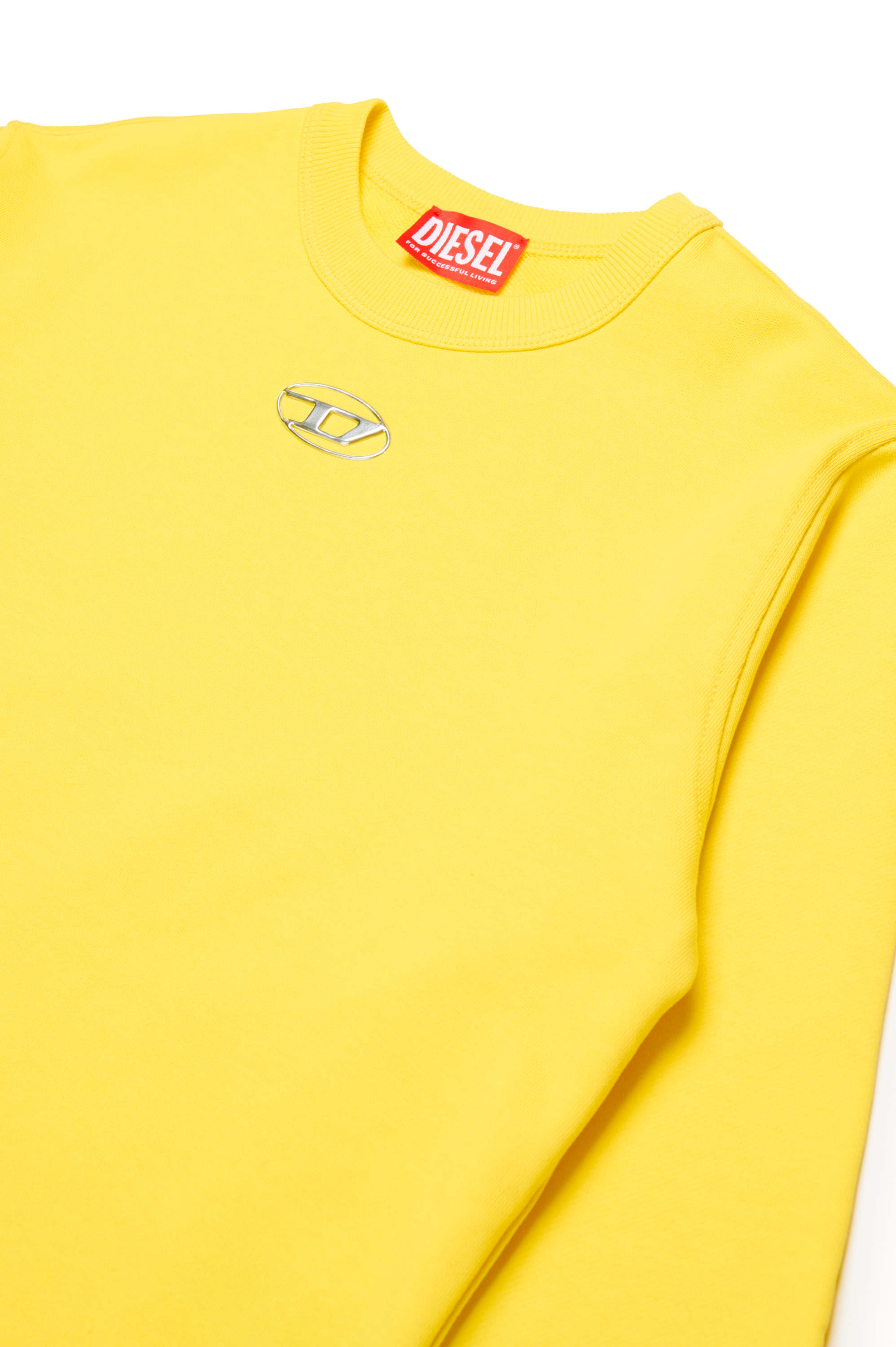 Diesel - SMACSISOD OVER, Male's Sweatshirt with metal-look Oval D logo in Yellow - 3