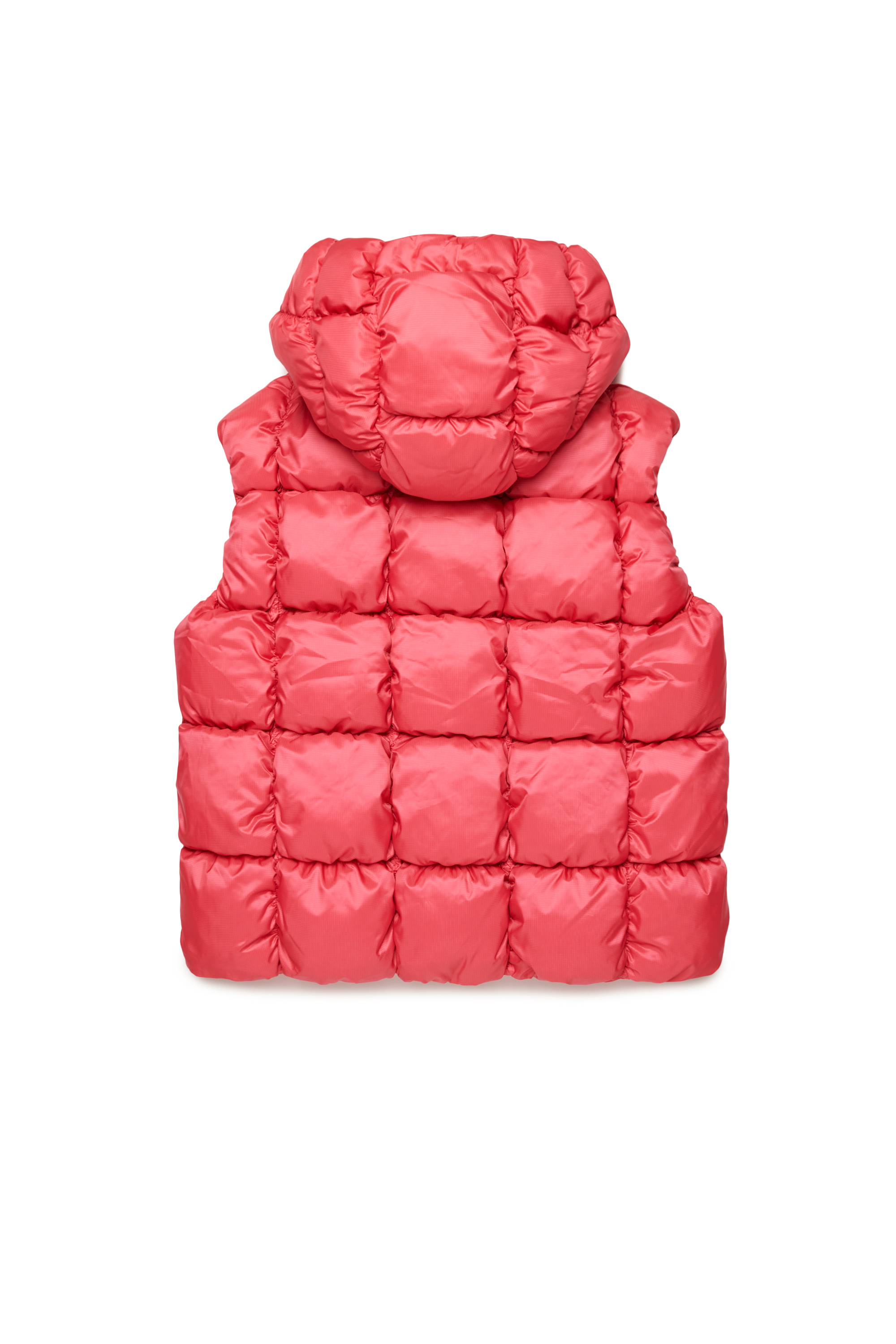 Diesel - JRAMBO, Unisex's Puffer vest with checked quilting in ピンク / ホワイト - 2