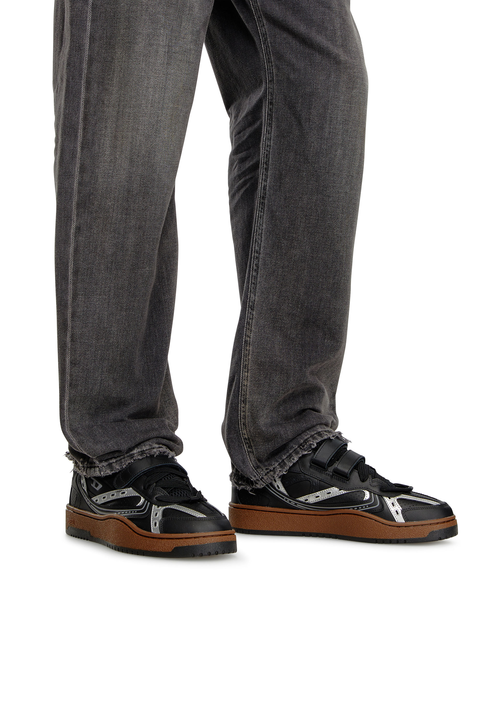 Diesel - S-UKIYO SKT, Male S-Ukiyo-Leather sneaker with straps in ブラック - Image 7