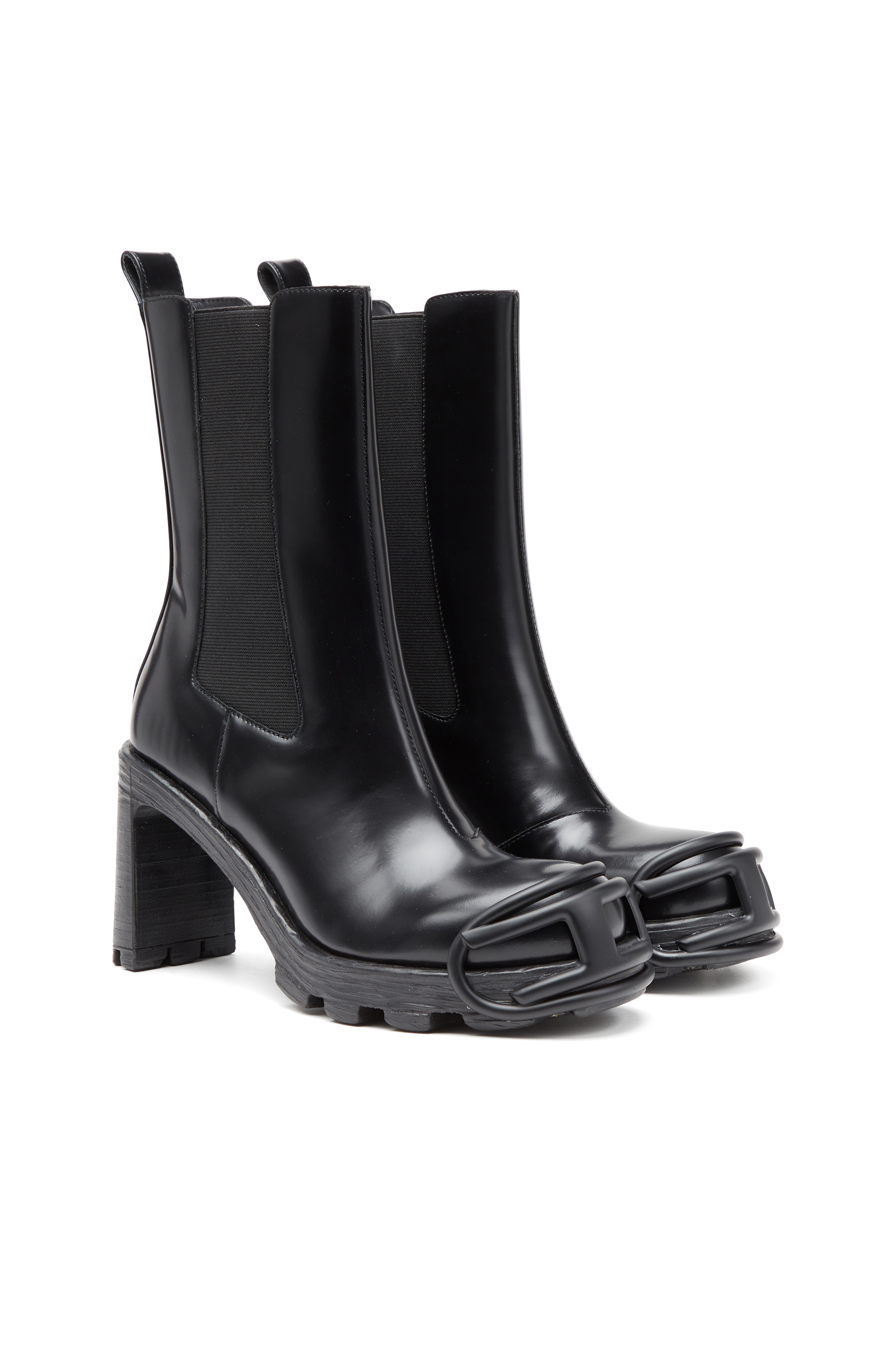 Diesel - D-HAMMER CH D W, Female D-Hammer-High-heel boots with Oval D plaque in ブラック - Image 2