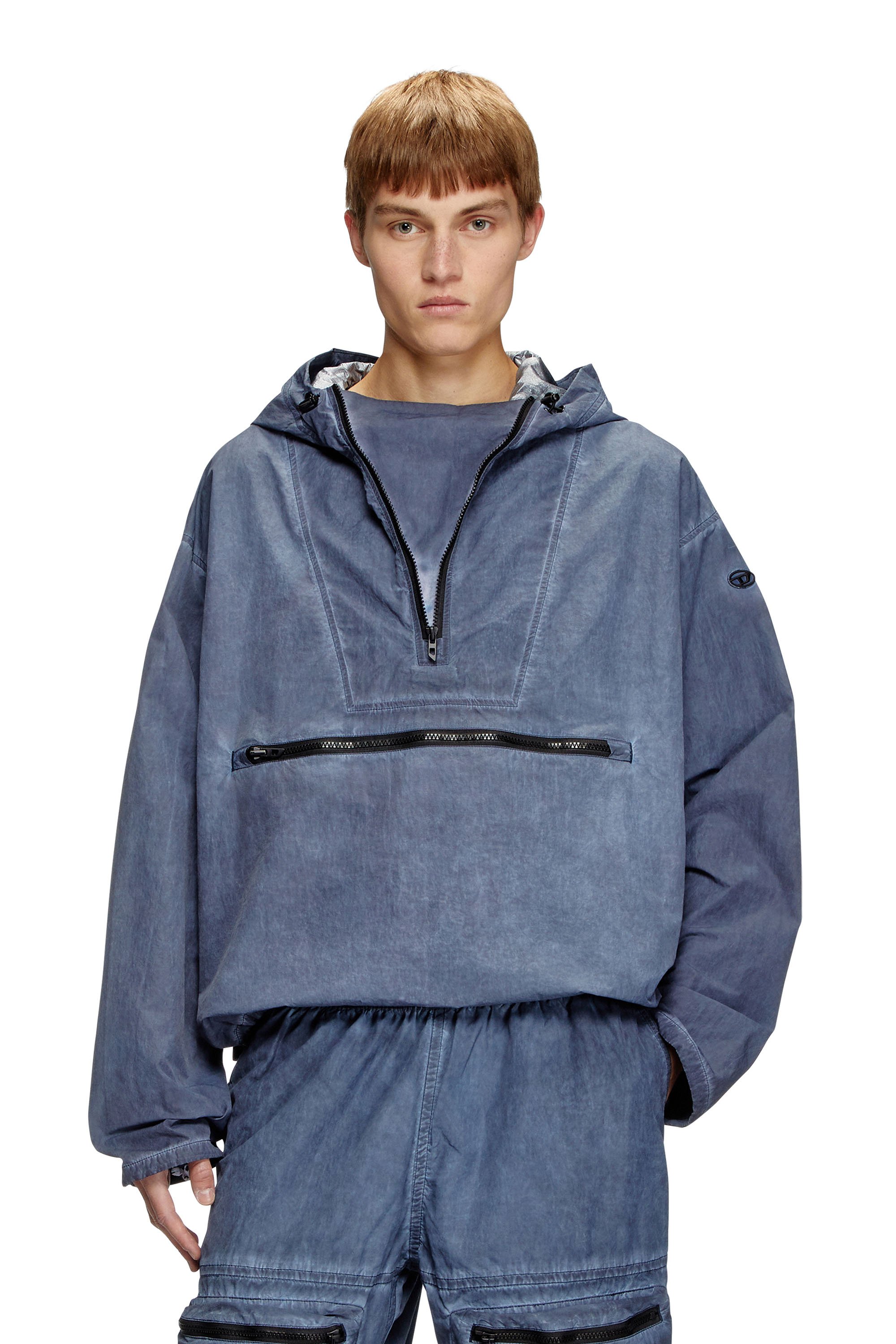 Diesel - J-NOODE-A, Male's Packable hooded anorak jacket in ブルー - 1