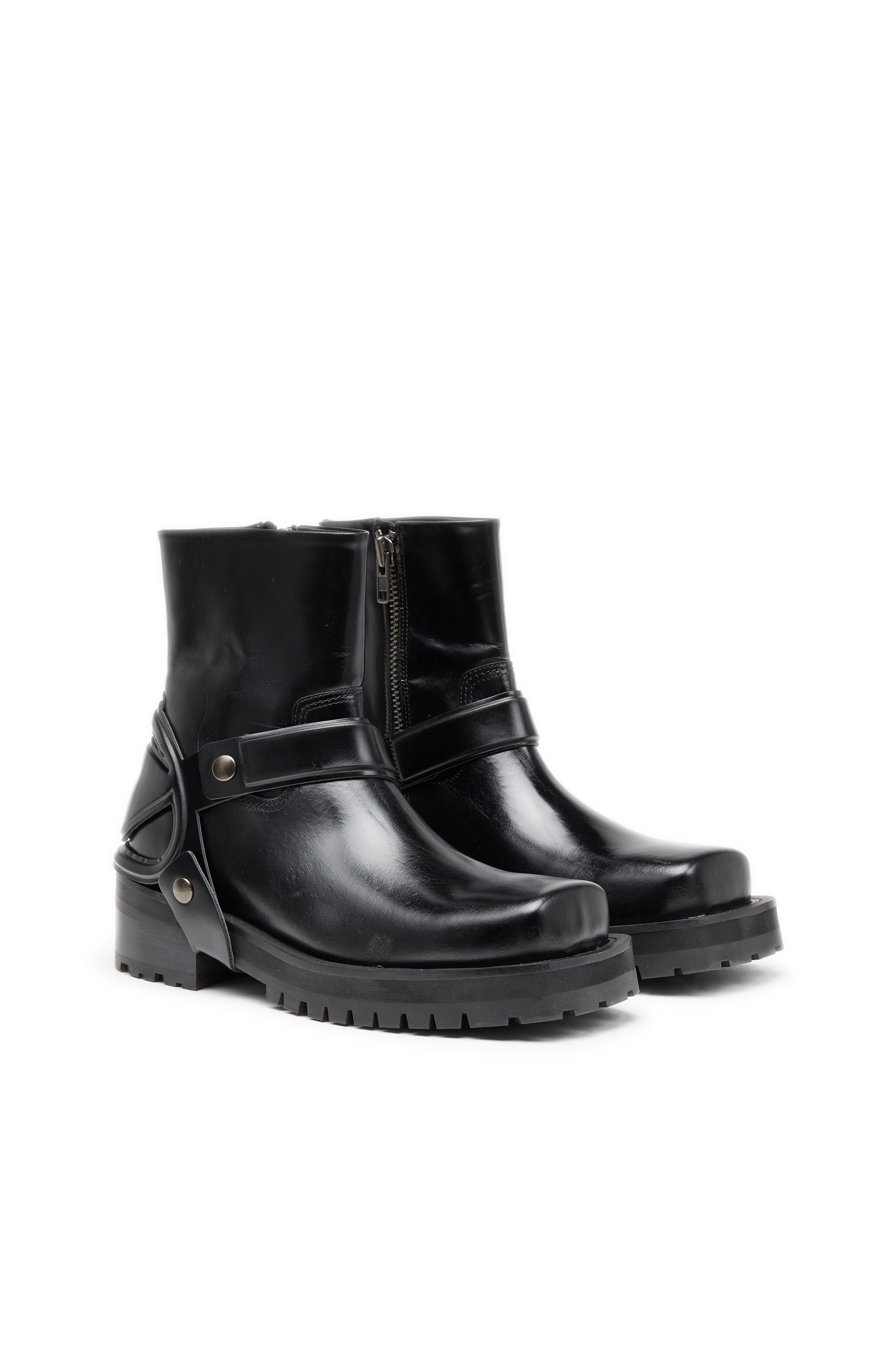 Diesel - D-TEXAN CH, Male's D-Texan-Harness boots in polished leather in ブラック - 2