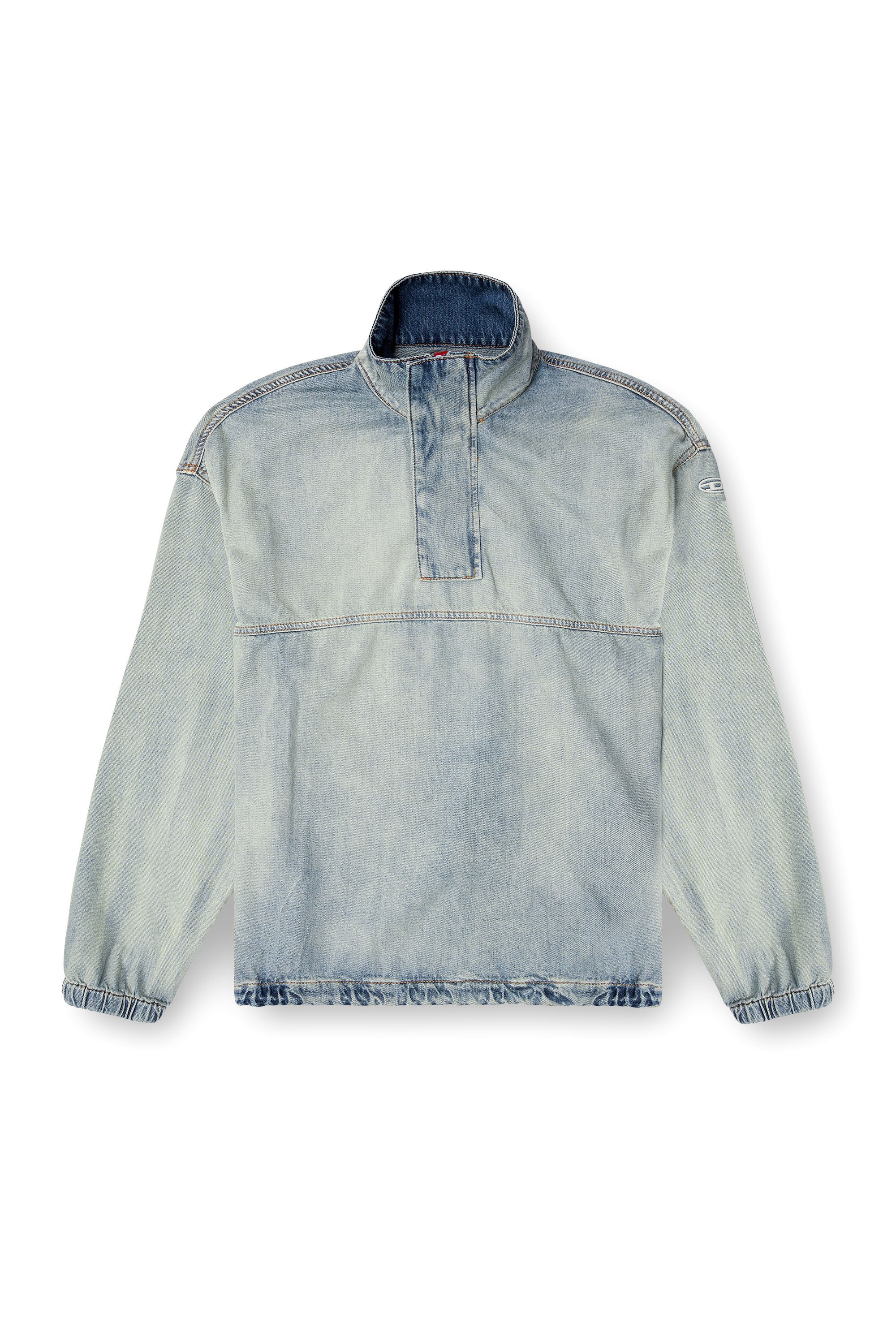 Diesel - D-FLOW-S1, Unisex's Denim pullover in light bicolour denim in ライトブルー - 7