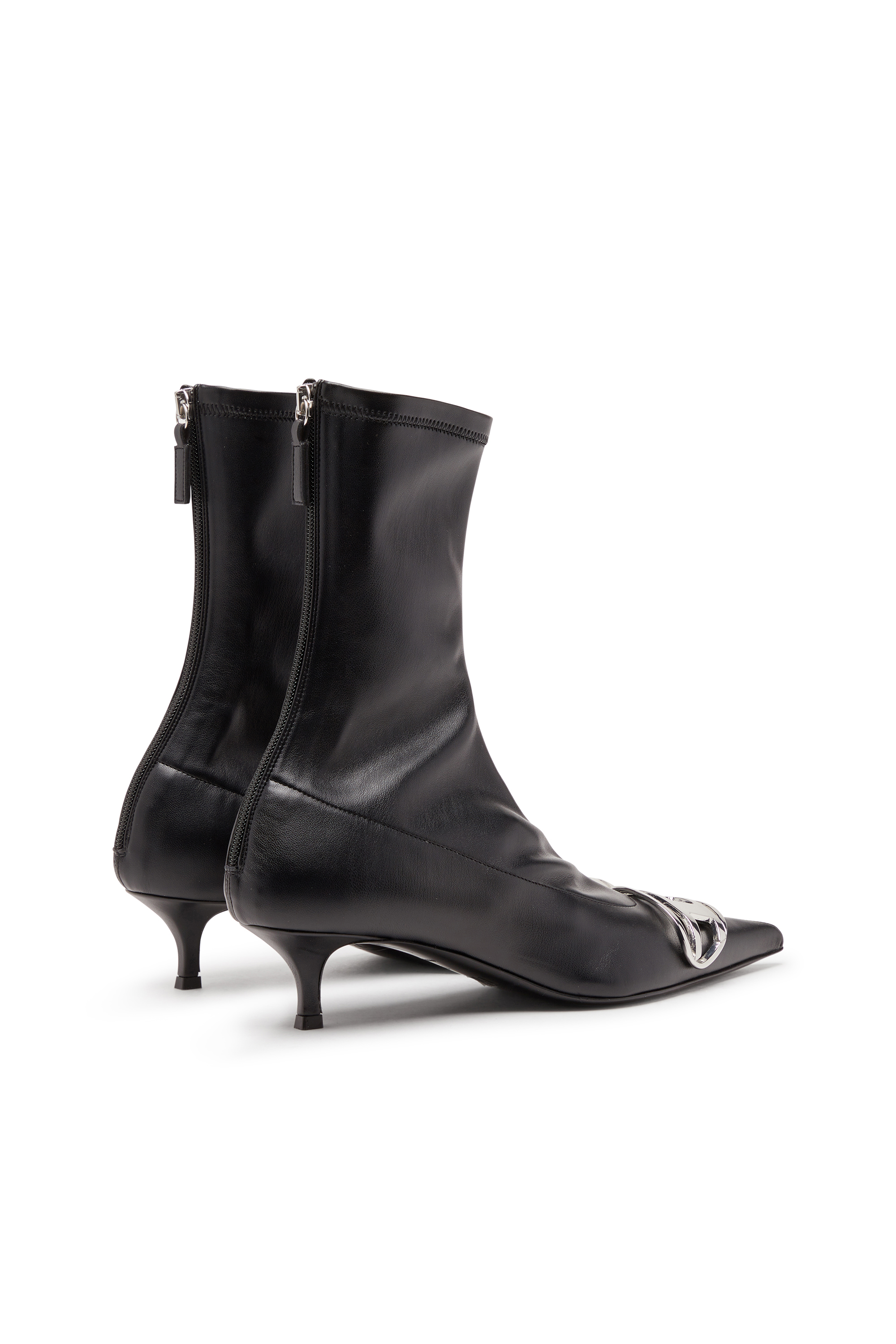 Diesel - D-VENUS KITTIE BT, Female's D-Venus-Sock boot with Oval D plaque in ブラック - 3