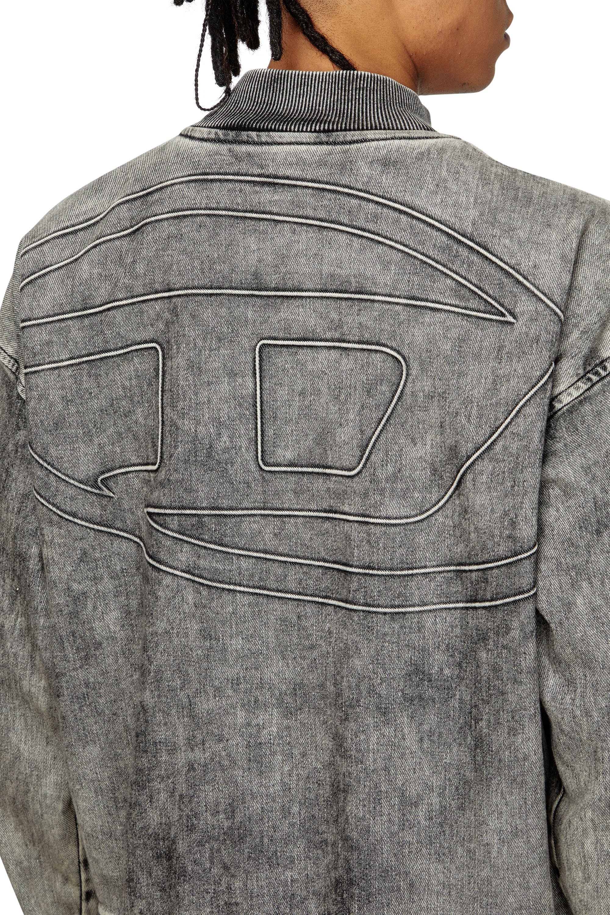 Diesel - D-CARLY-S TRACK, Unisex's Track Denim zip-up sweater with Oval D in ダークグレー - 6