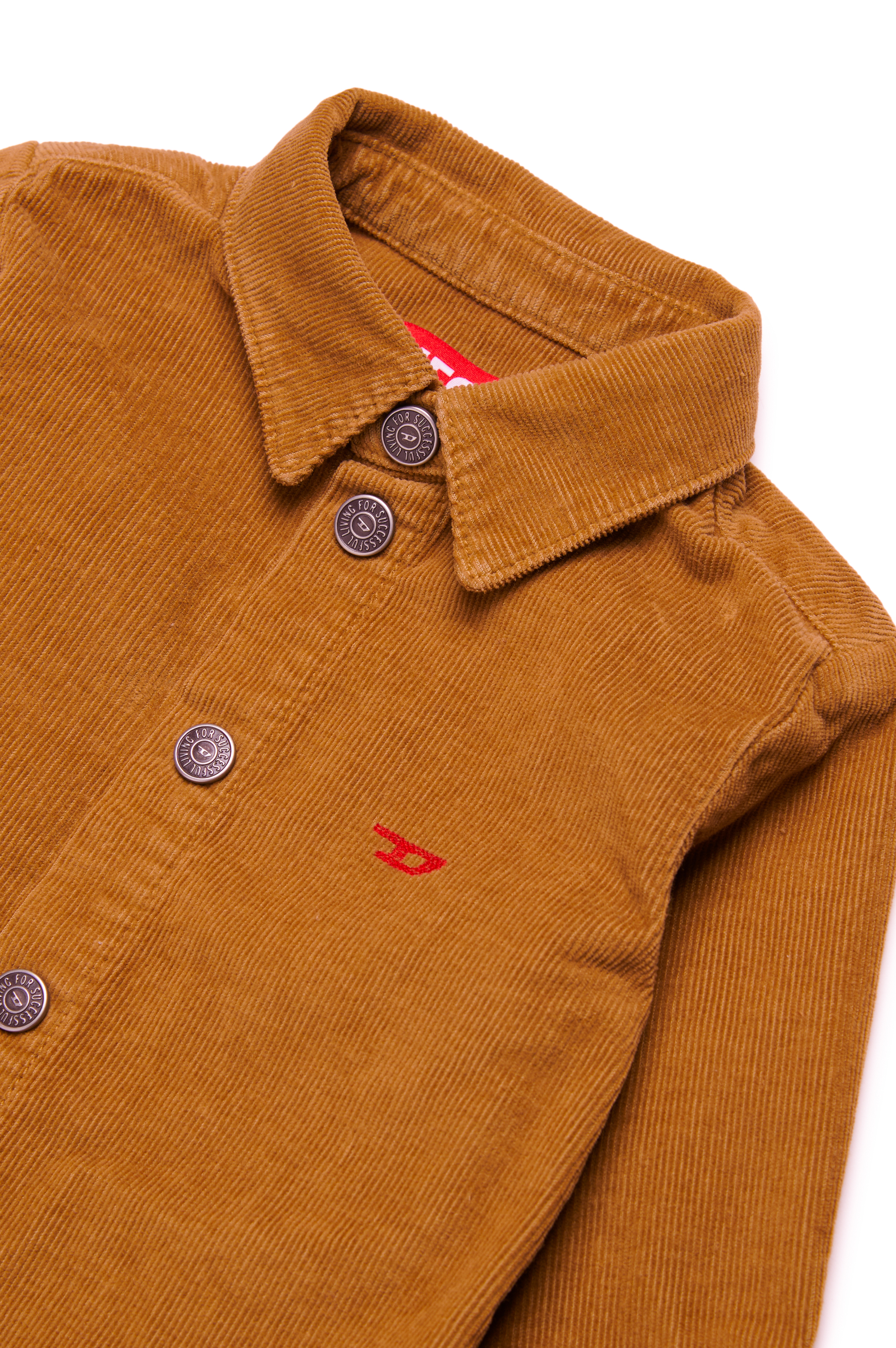 Diesel - CHIPYB, Male's Corduroy shirt with small D logo in Brown - 3