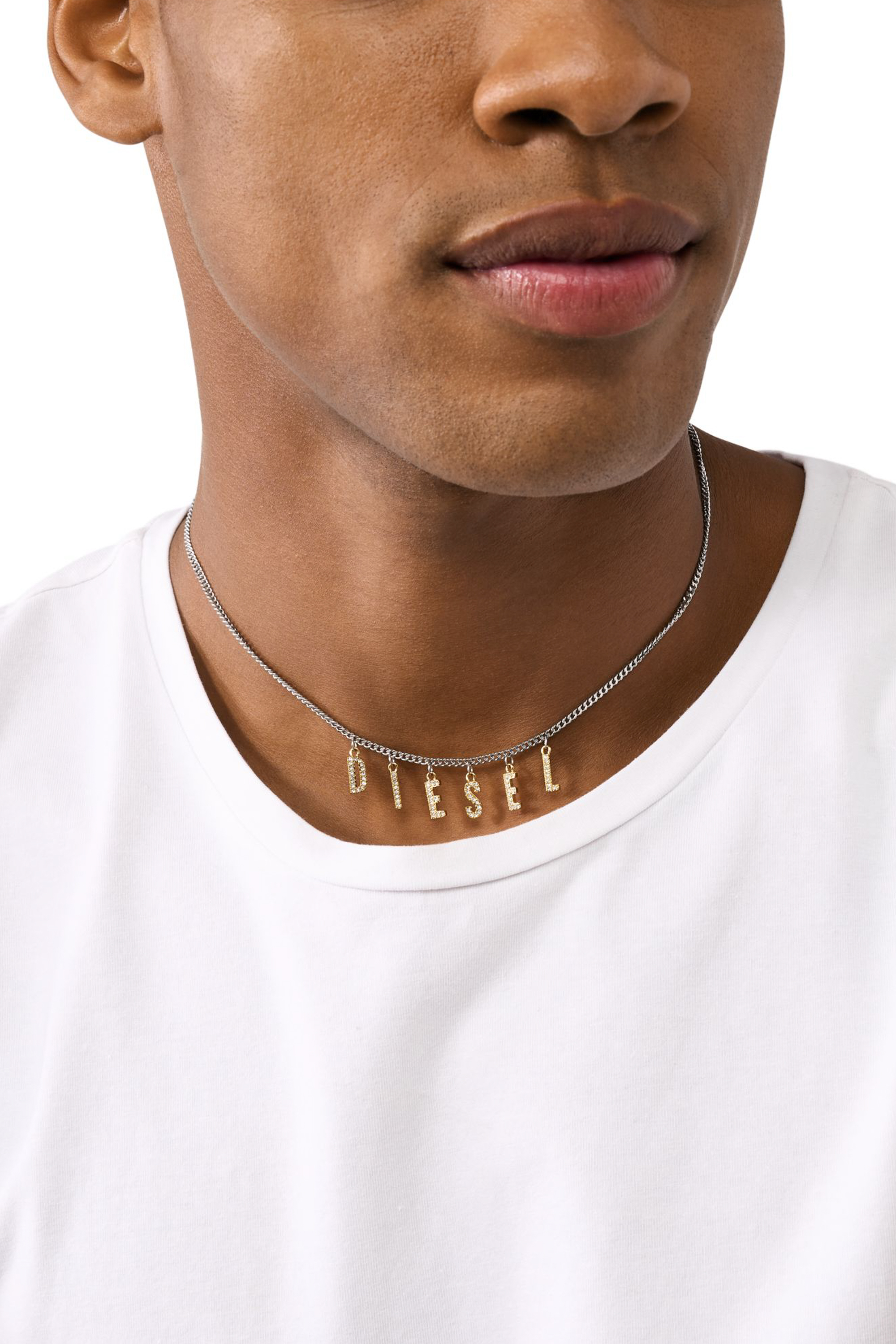 Diesel - DX1545931 JEWEL, Unisex's Two-Tone Stainless Steel Chain Necklace in シルバー/ゴールド - 3