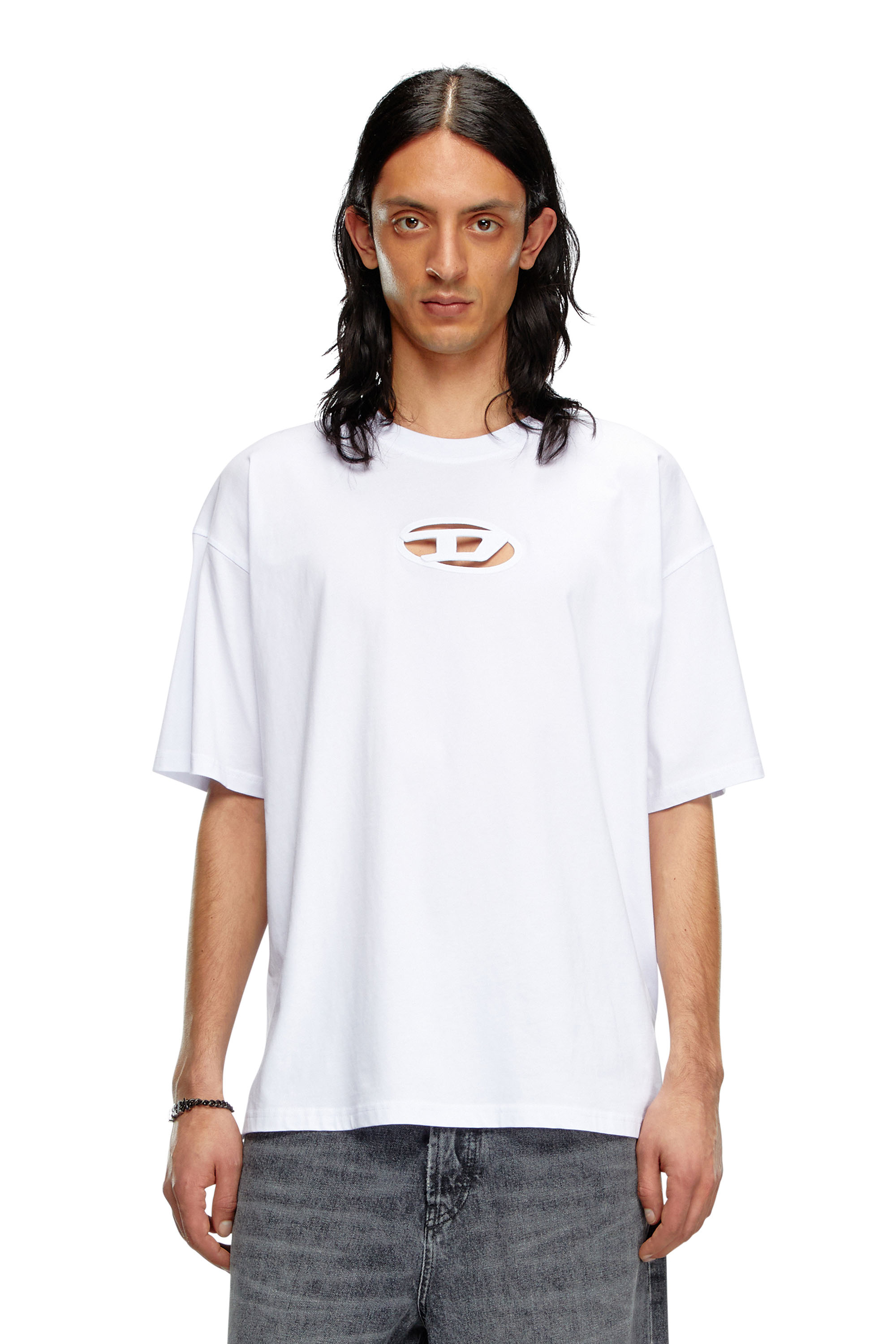 Diesel - T-BOXT-OD, Unisex T-shirt with embroidered Oval D in ホワイト - Image 2