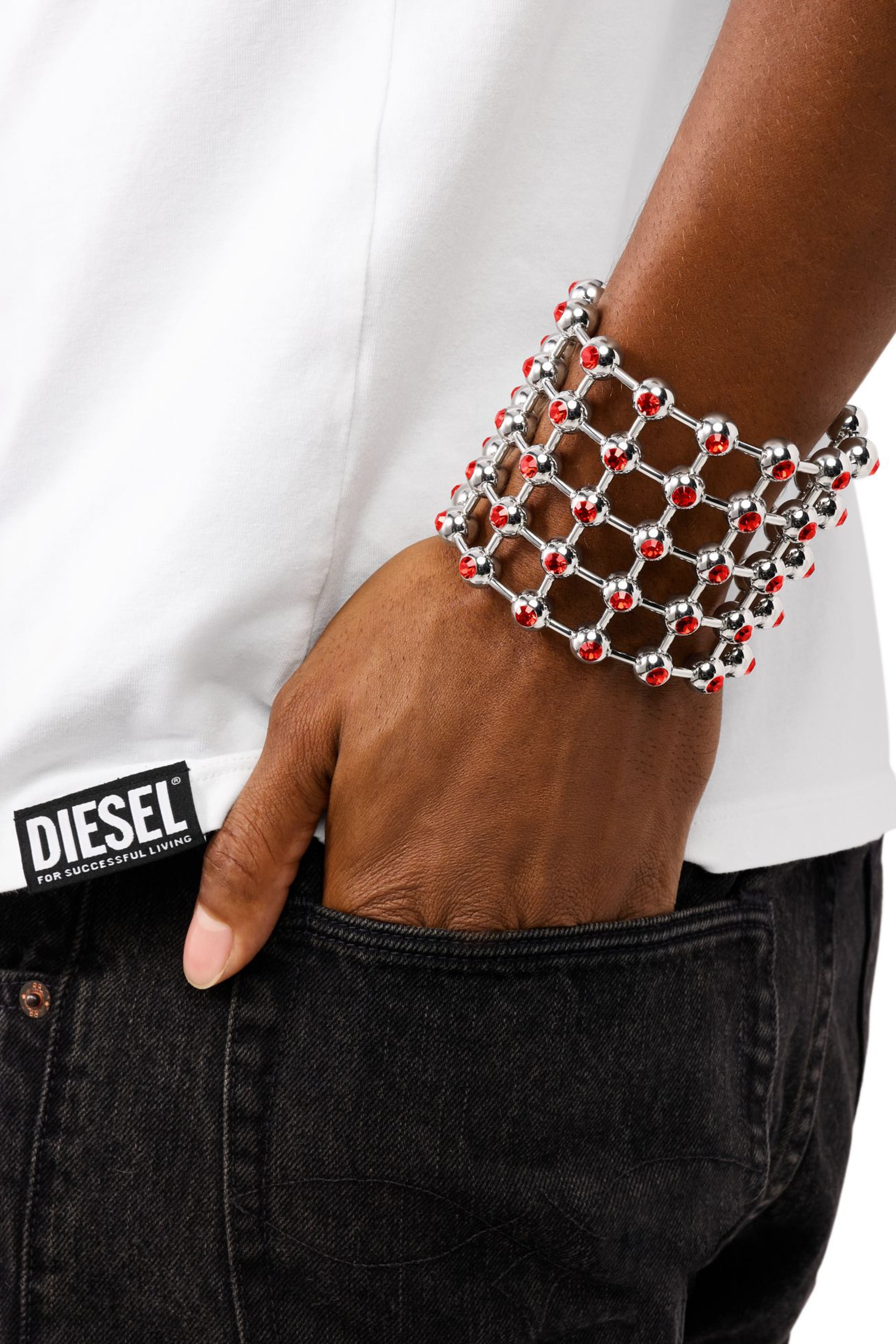 Diesel - DX1559040 JEWEL, Unisex's Stainless Steel Cuff Bracelet in シルバー/ブルー - 2