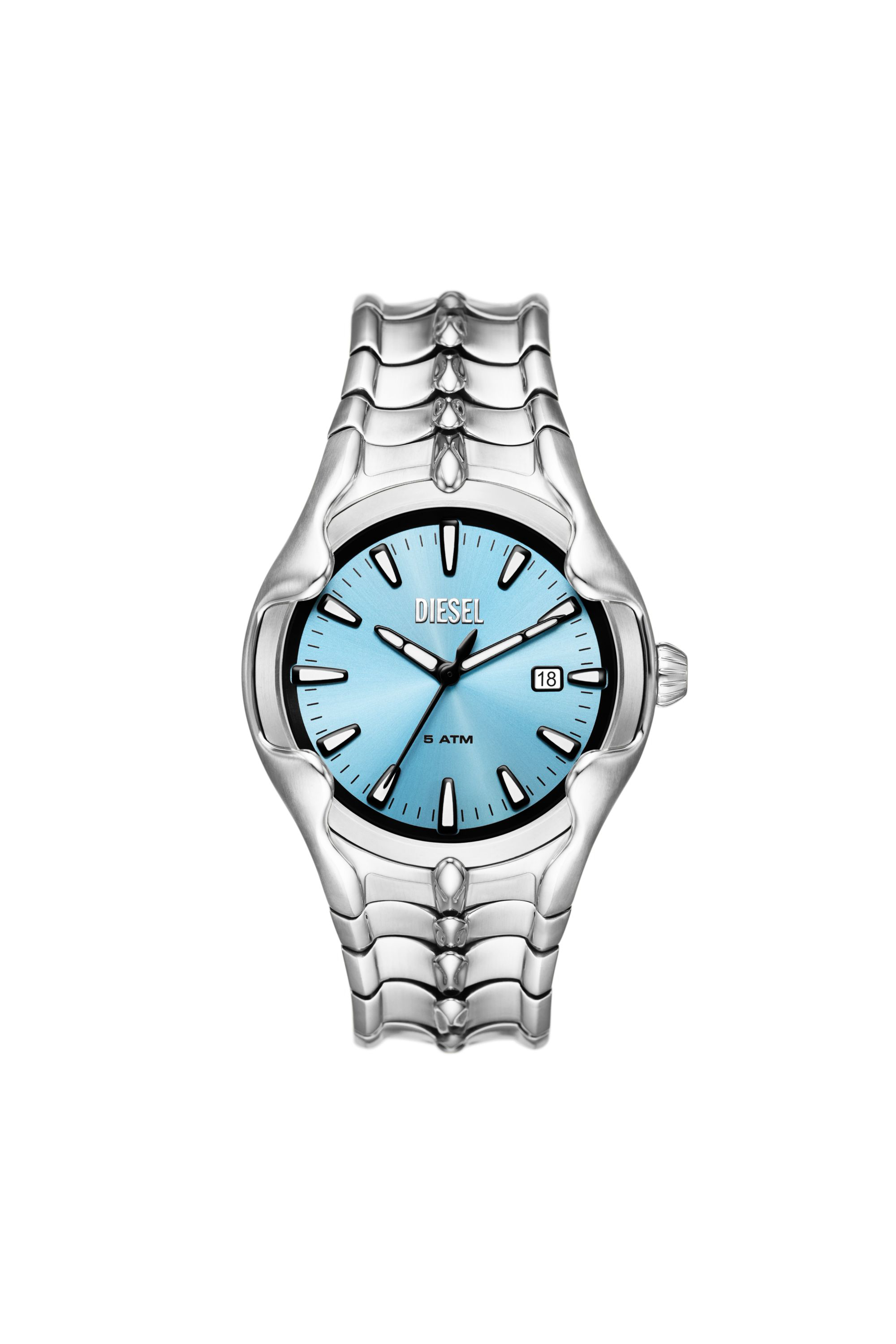 Diesel - DZ2200, Male Vert three-hand date stainless steel watch in シルバー - Image 1
