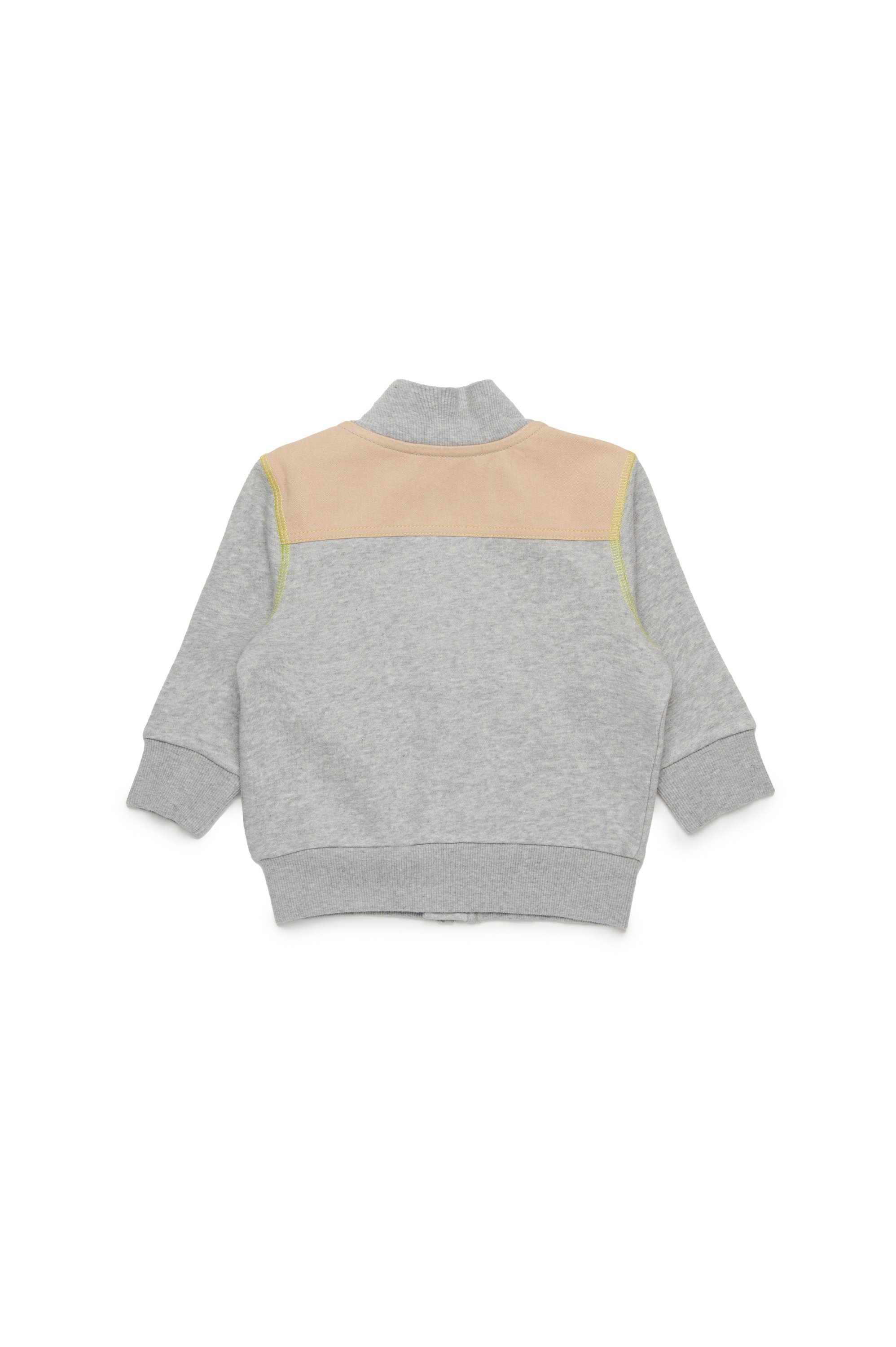 Diesel - SVABIB, Male's Zip-up sweatshirt with gabardine details in グレー - 2